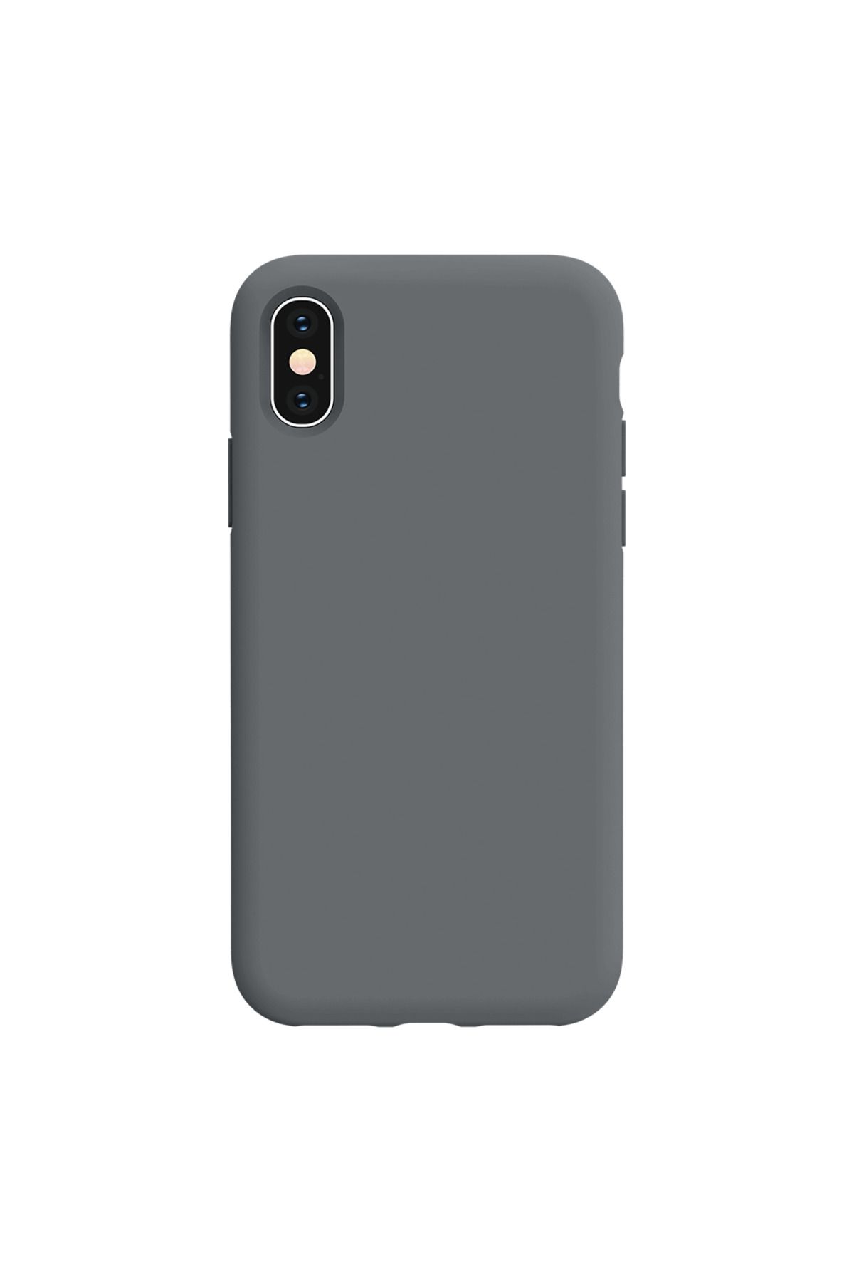 Marselit iphone X ve Xs Uyumlu Premium Lansman Liquid Silikon Kılıf İçi Kadife-Gri