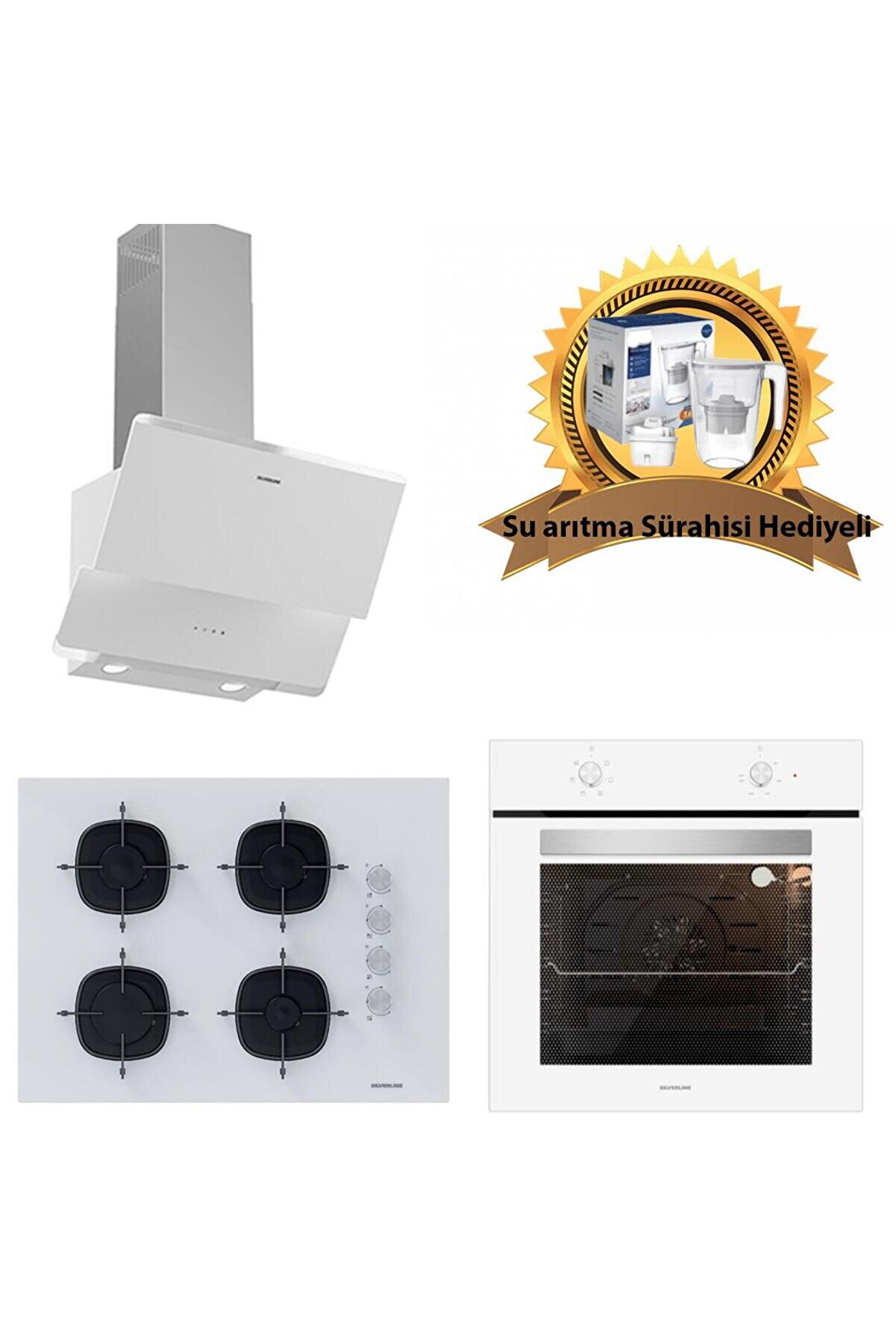 Beyaz Cam Ankastre Set 3490 - CS5665W01 65cm Ocak - BO6501W01
