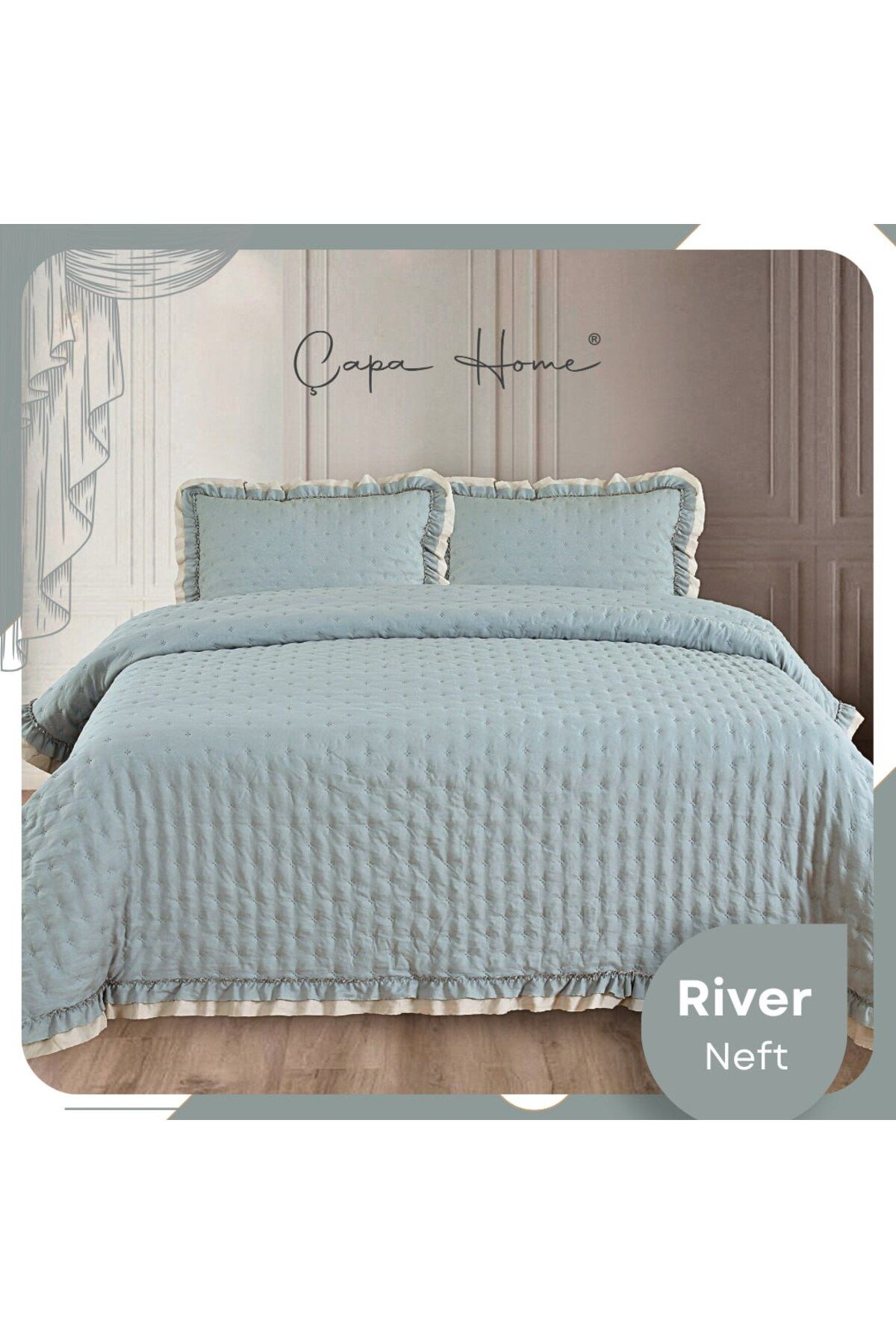 Çapa Home ÇAPA HOME RİVER MİCRO FIRFIRLI ÇİFT TARAFLI YATAK ÖRTÜSÜ TEK KİŞİLİK