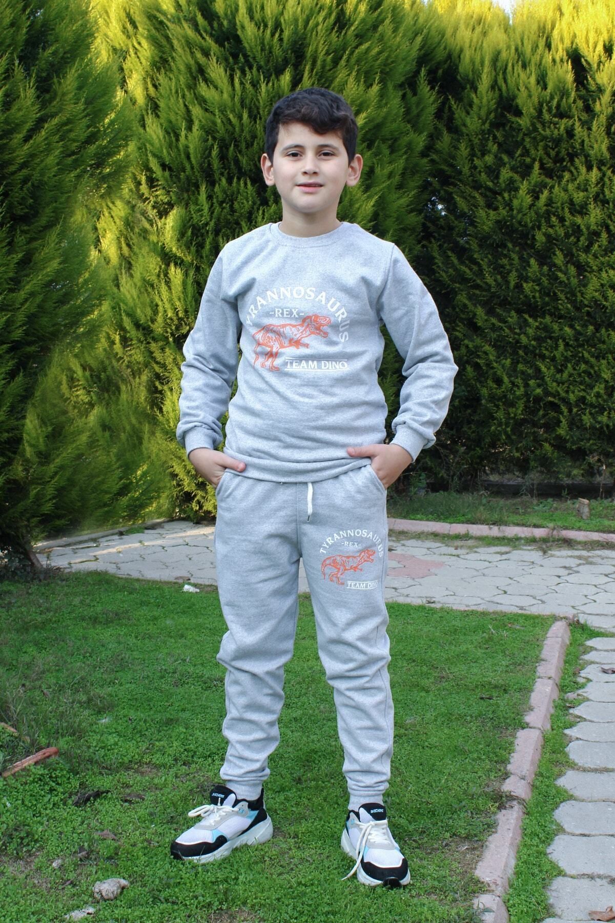 FYK KİDS Fyk Kids Trex Baskılı Erkek Çocuk Alt-üst Eşofman Takımı