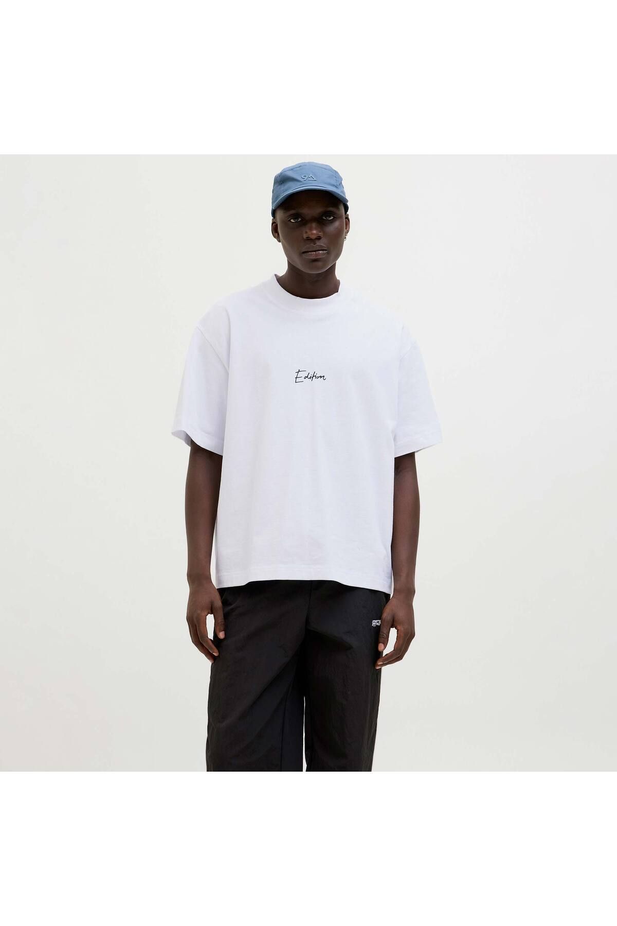 Jack & Jones Dynamic Script Erkek Beyaz Tişört (12273310-BW)