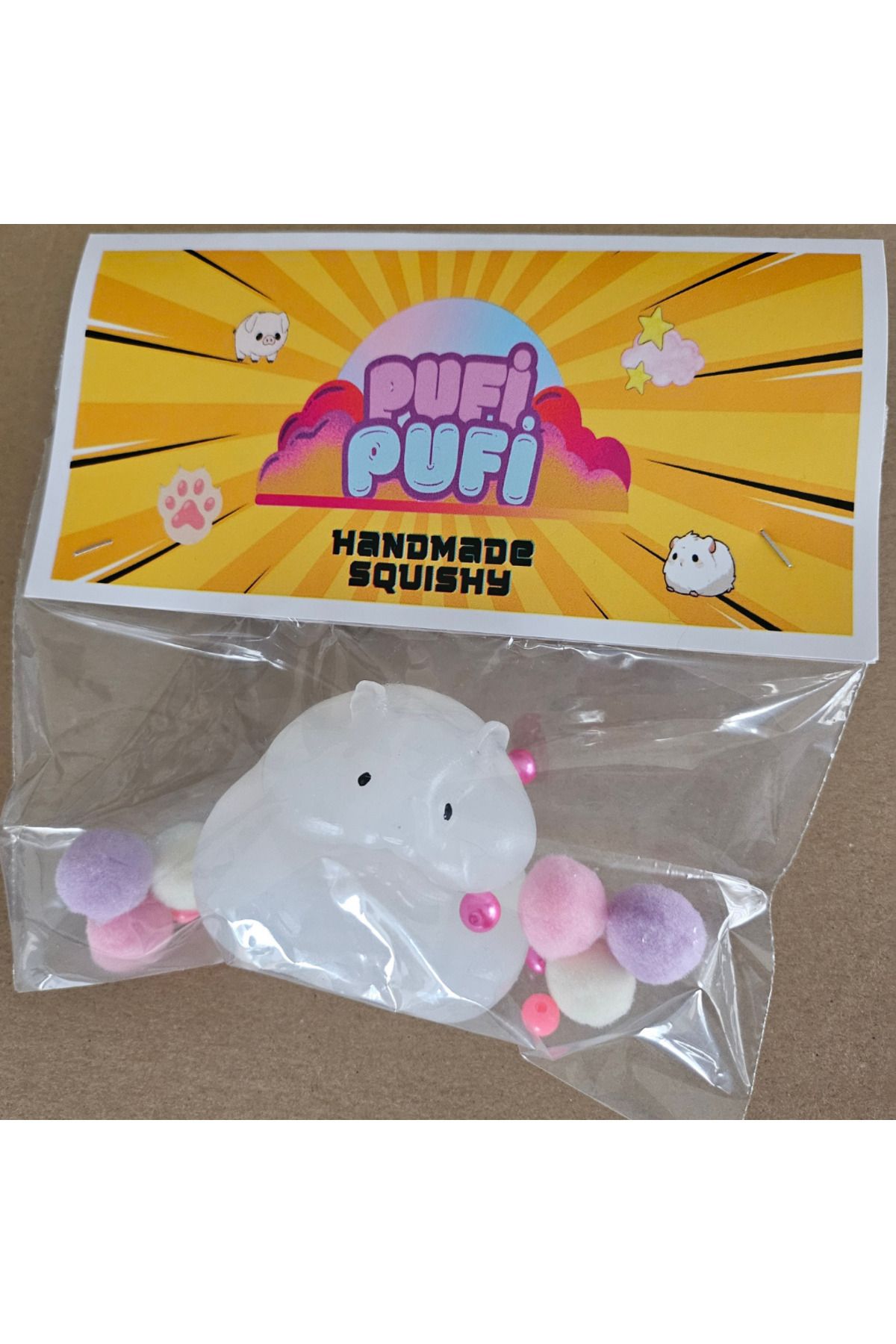 Pescar Fare Beyaz Pufipufi Taba Squishy Stress Oyuncağı Capabara Sukuşi