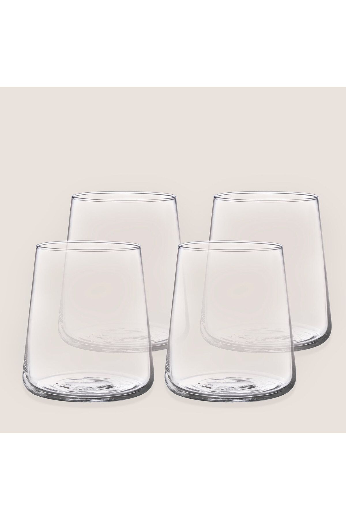 Chakra Arletta Su Bardağı Seti 380 ml 4'lü Set Transparan
