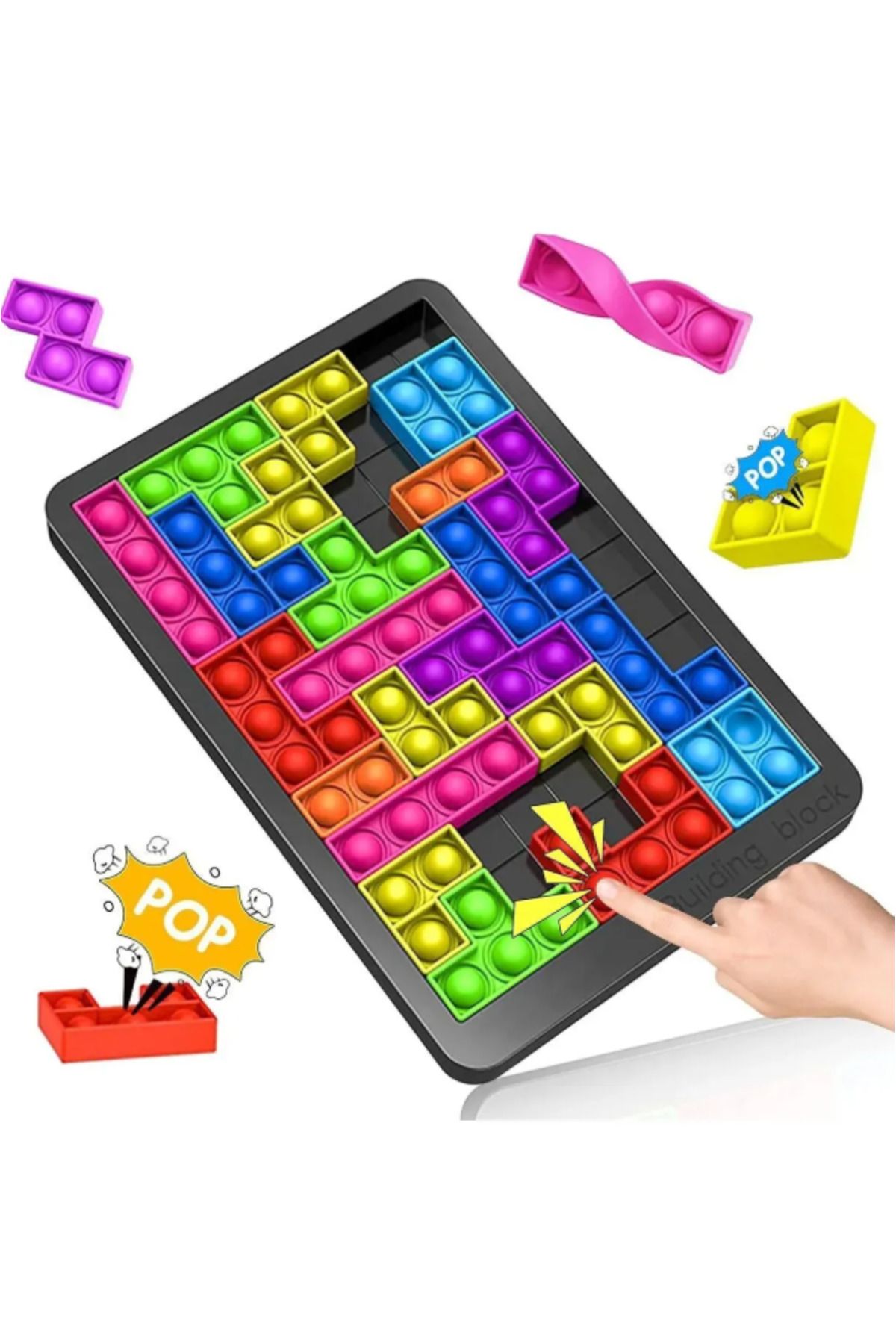 AYGÖREN HOME Puzzle Tetris Oyuncak 3d Tetris Ve Tasarım 26 Parça Yapı Taşları Duyusal Eğitici Oyuncak