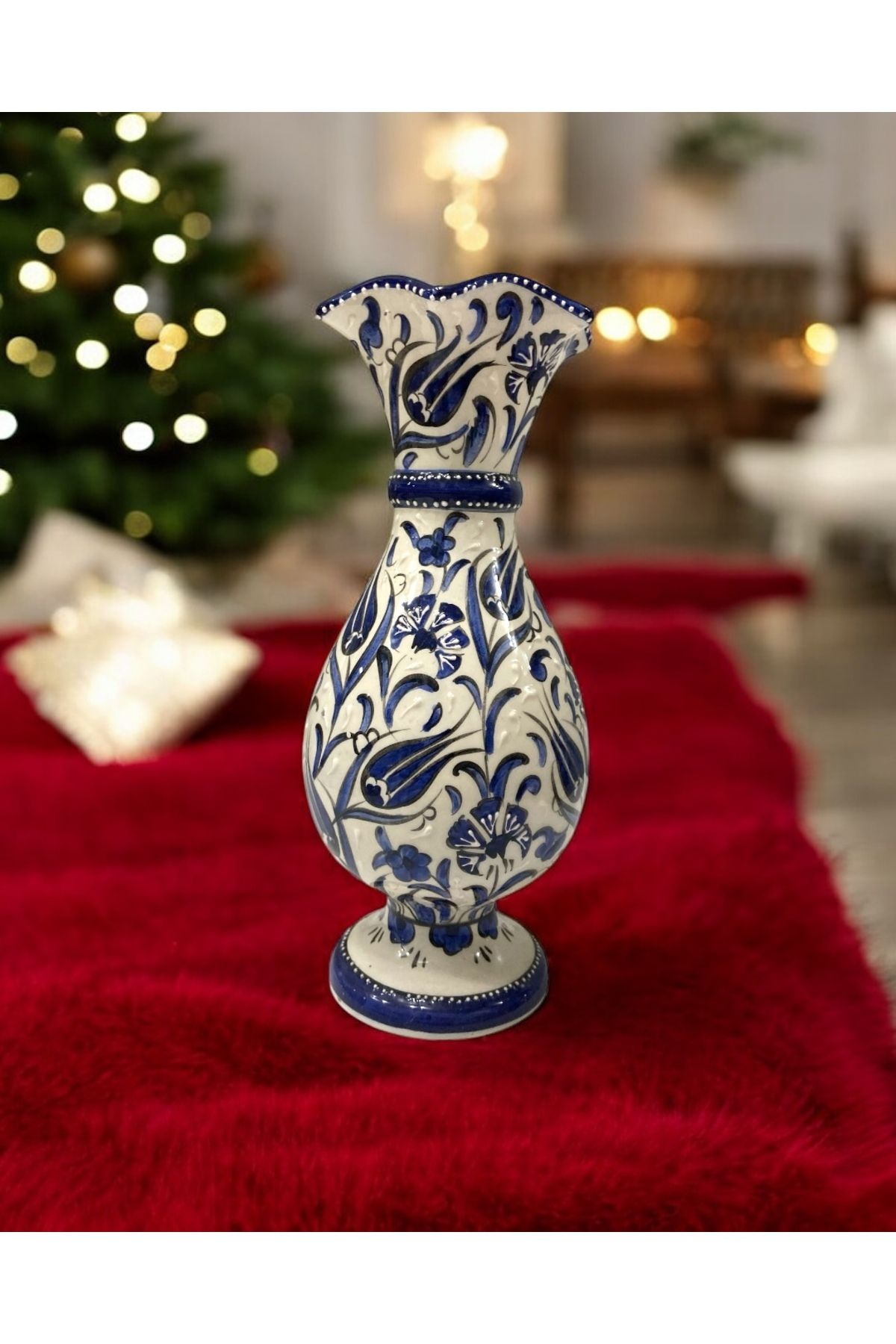 STORESZA El İşçiliği Geleneksel Çini Vazo - 30Cm