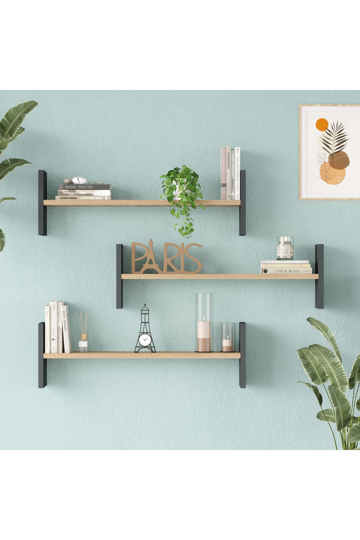 Yurudesign Shelf 23 Duvar Rafı Sepet-Antrasit WL23-SA