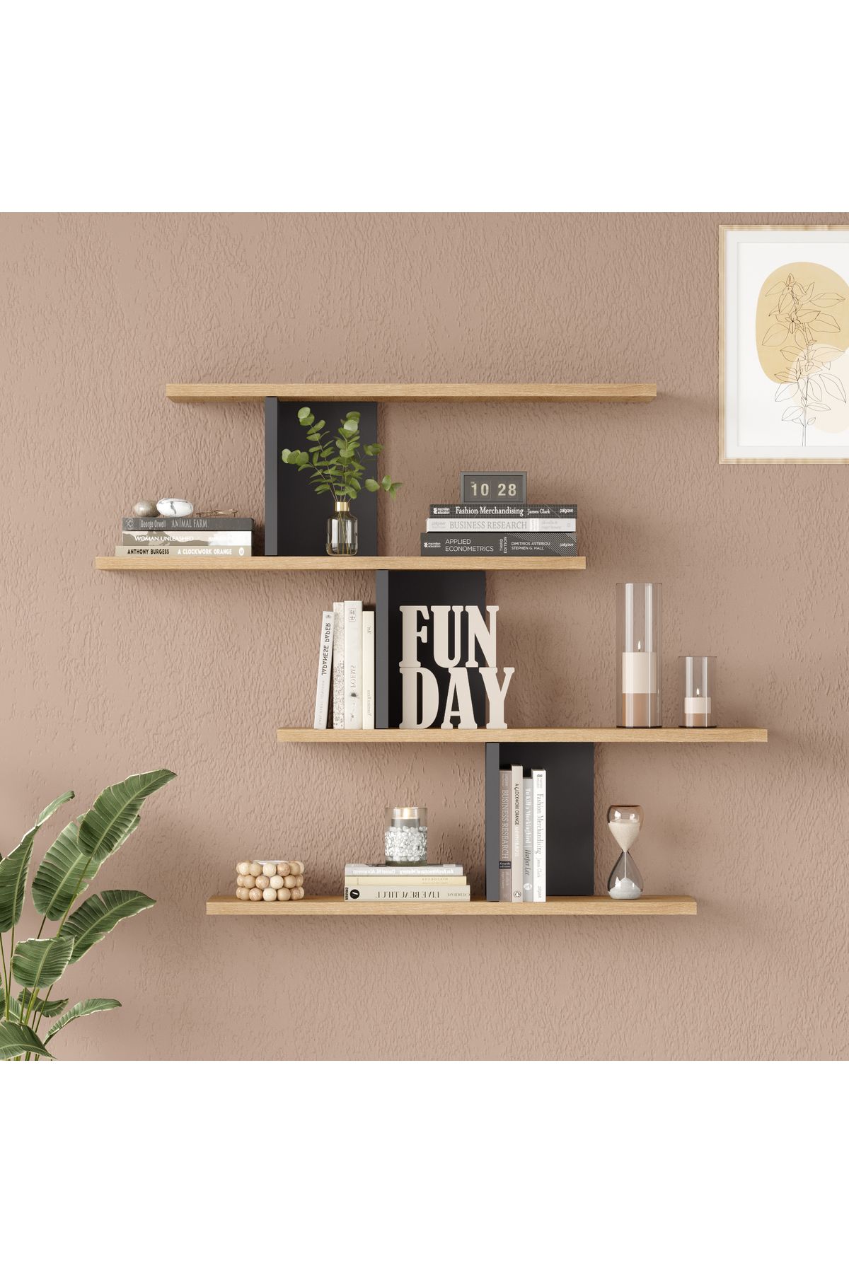 Yurudesign Shelf 24 Duvar Rafı Sepet-Antrasit WL24-SA