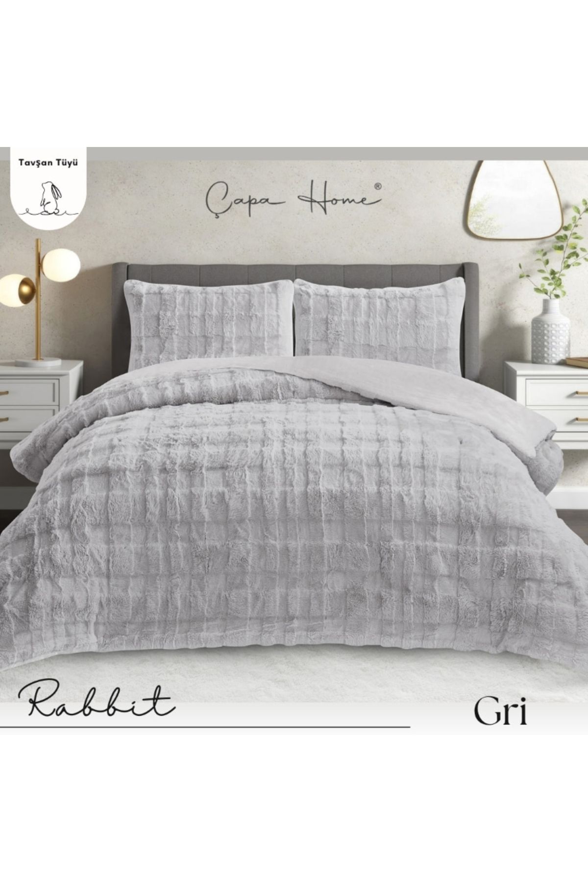Çapa Home Rabbit Tavşan Tüyü Çift Kişilik Yatak Örtüsü