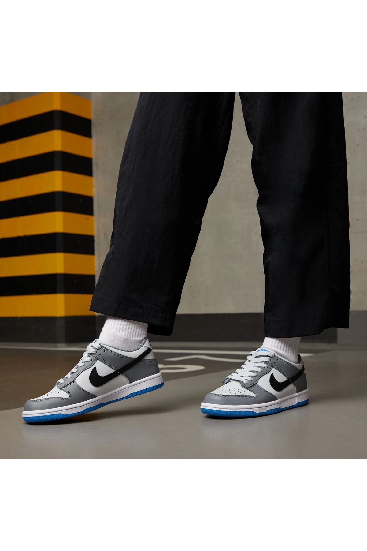 Nike Dunk Low (Gs) grey  leather shoes  unisex deri gri spor   ayakkabı fb9109-001