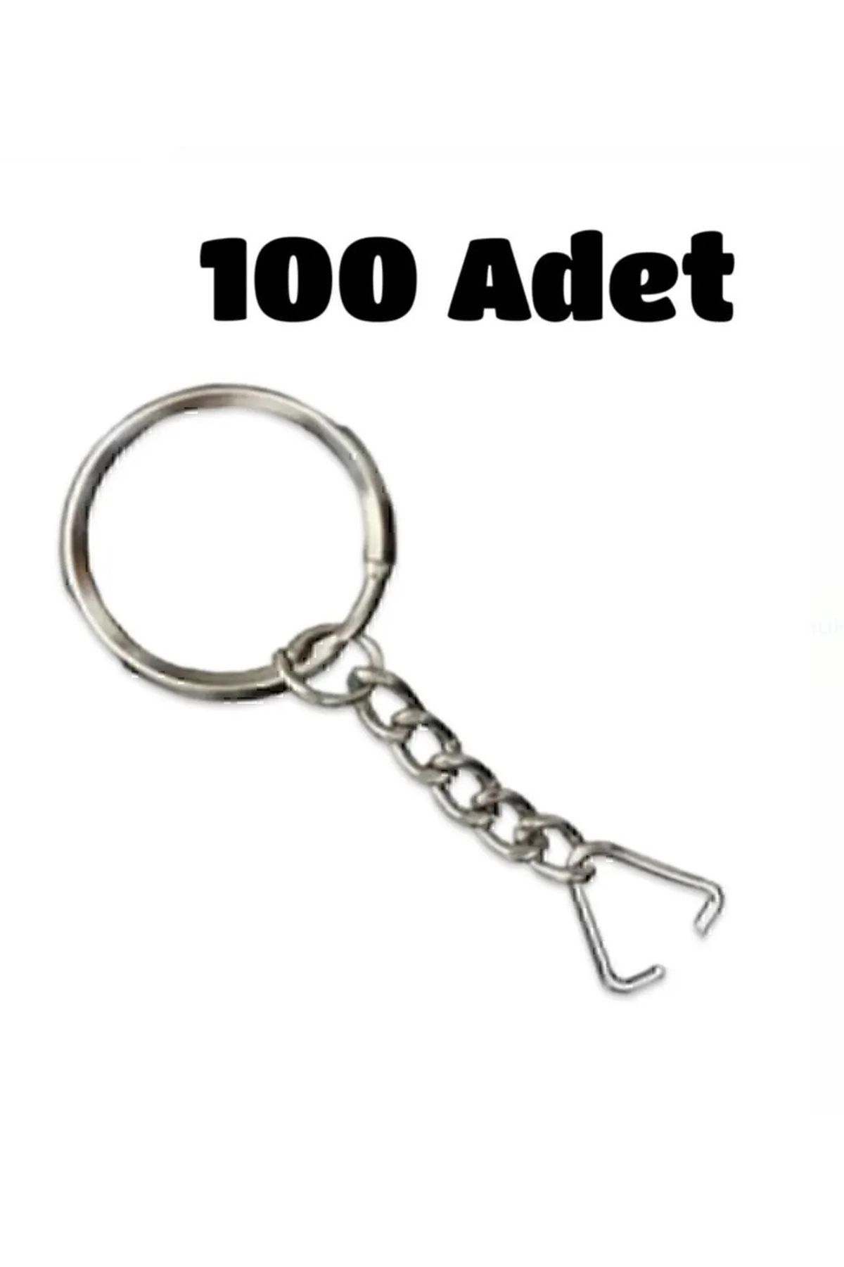 TıkTık AL 100lü Anahtarlık Halkası Zincirli Üçgen Aparatlı