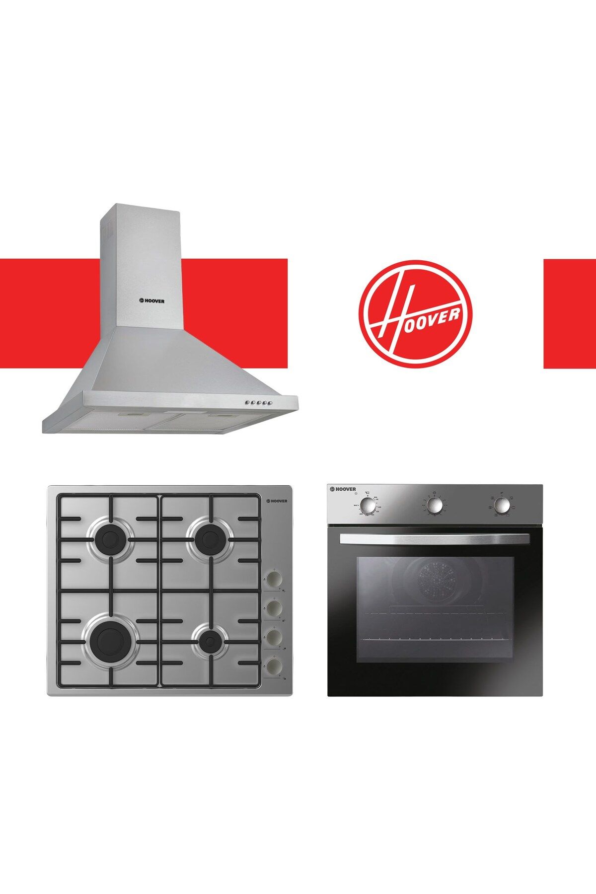Hoover Turbolu 6+1 Programlı Inox 3'lü Ankastre Set ( HCH6MXTK + HHW6LMX + HON602X-TN )
