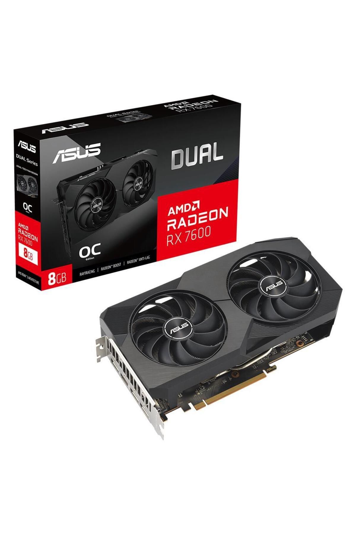 ASUS Radeon Rx7600 Dual Oc Edition 8gb Gddr6 128 Bit Dual-rx7600-o8g Gaming Ekran Kartı