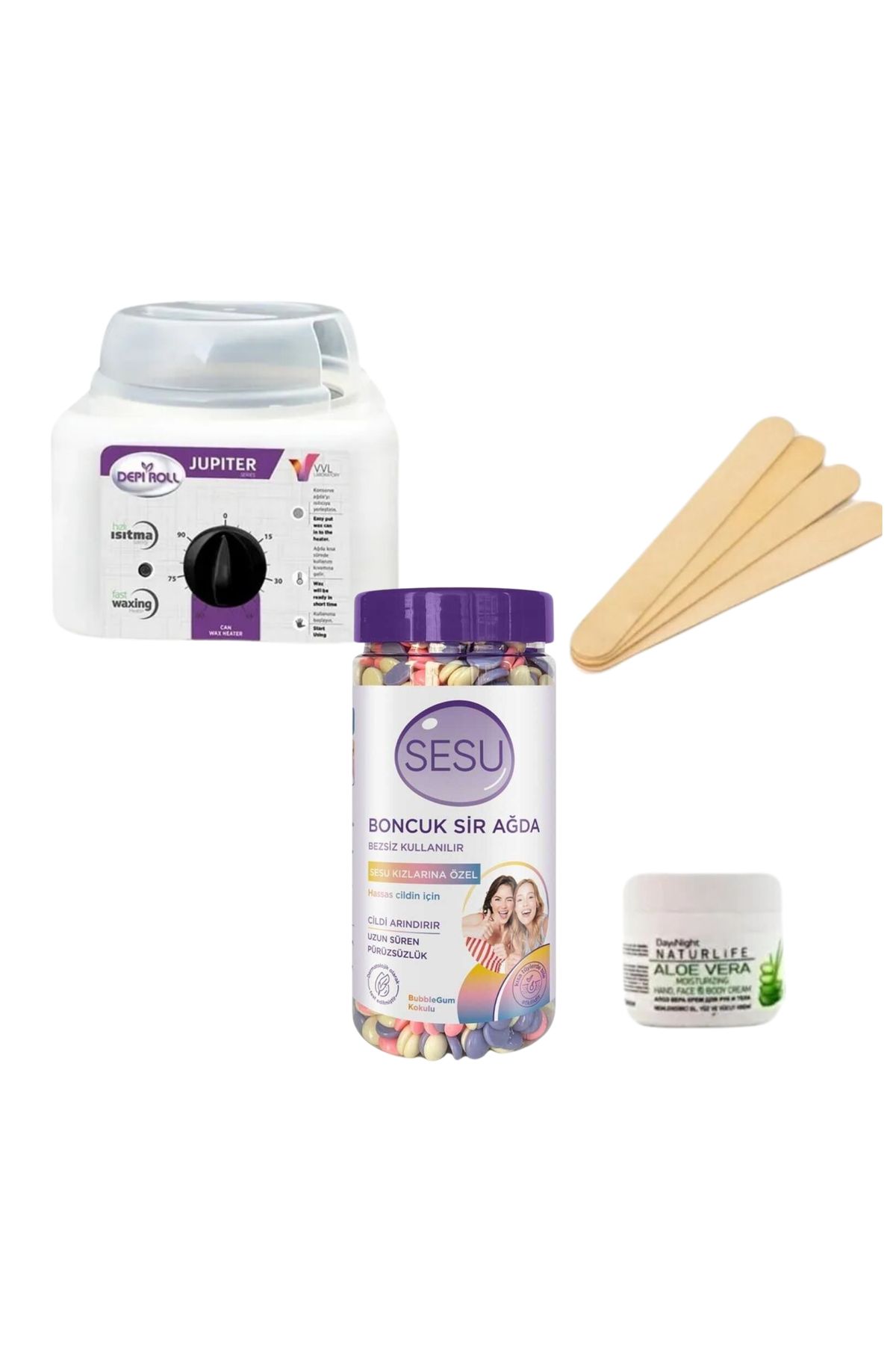 Sesu Inci Boncuk Sir Ağda 250ml + Depirol 800 Ml Sir Ağda Makinesi Seti