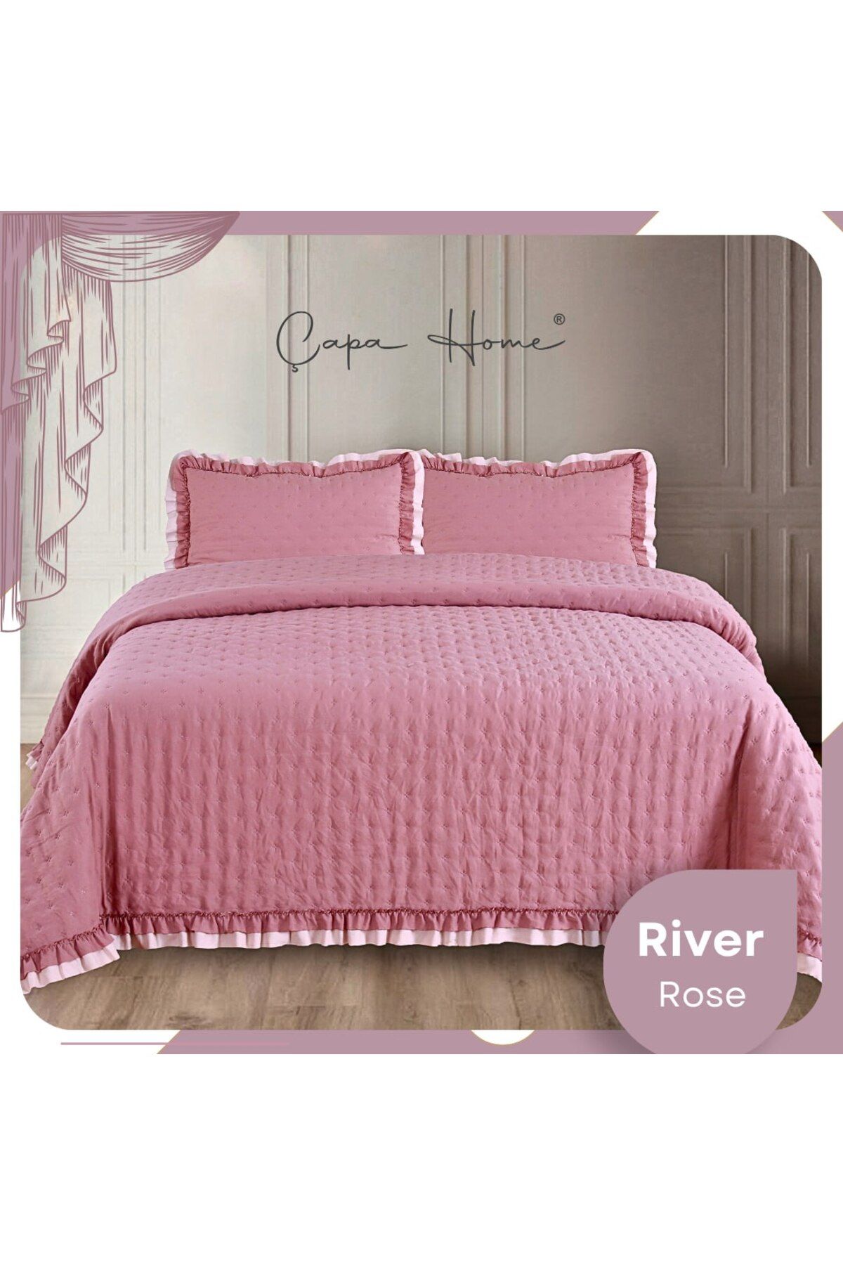 Çapa Home ÇAPA HOME RİVER MİCRO FIRFIRLI ÇİFT TARAFLI YATAK ÖRTÜSÜ TEK KİŞİLİK