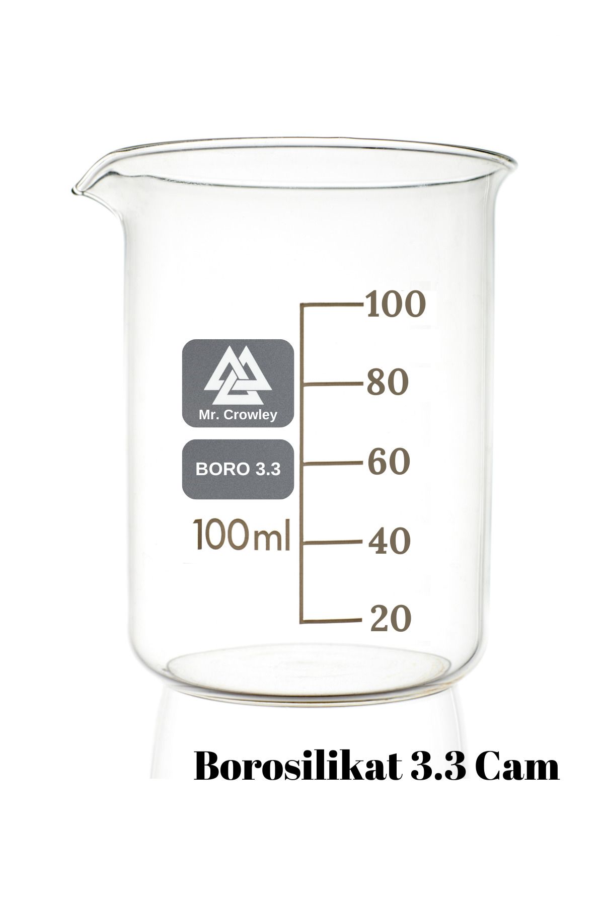 Mr. Crowley Cam Beher 100 ml Kısa Form Isıya Dayanıklı