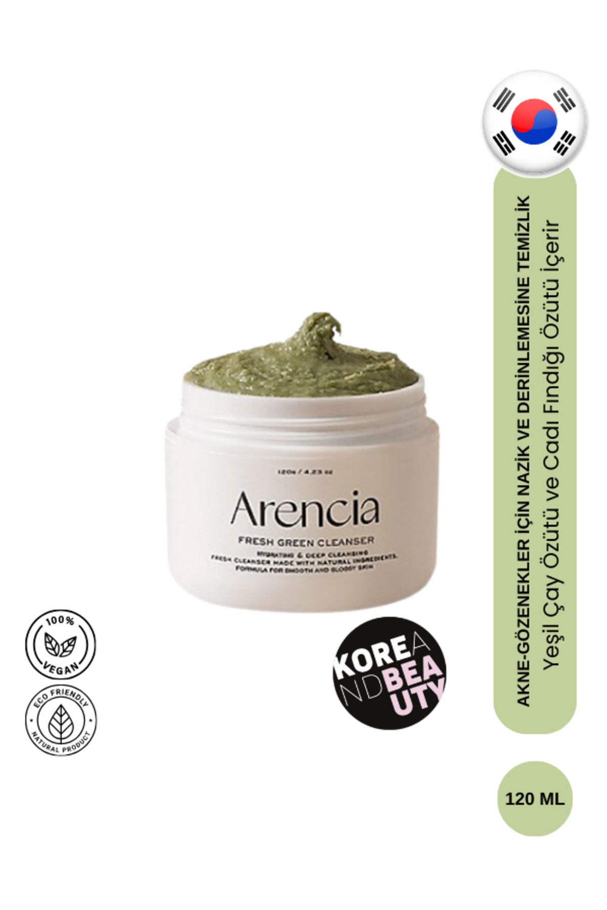 Arencia Fresh Green Rice Cleanser 120g Gözenek Sıkılaştırıcı Nemlendirici Yüz Temizleyici 120g