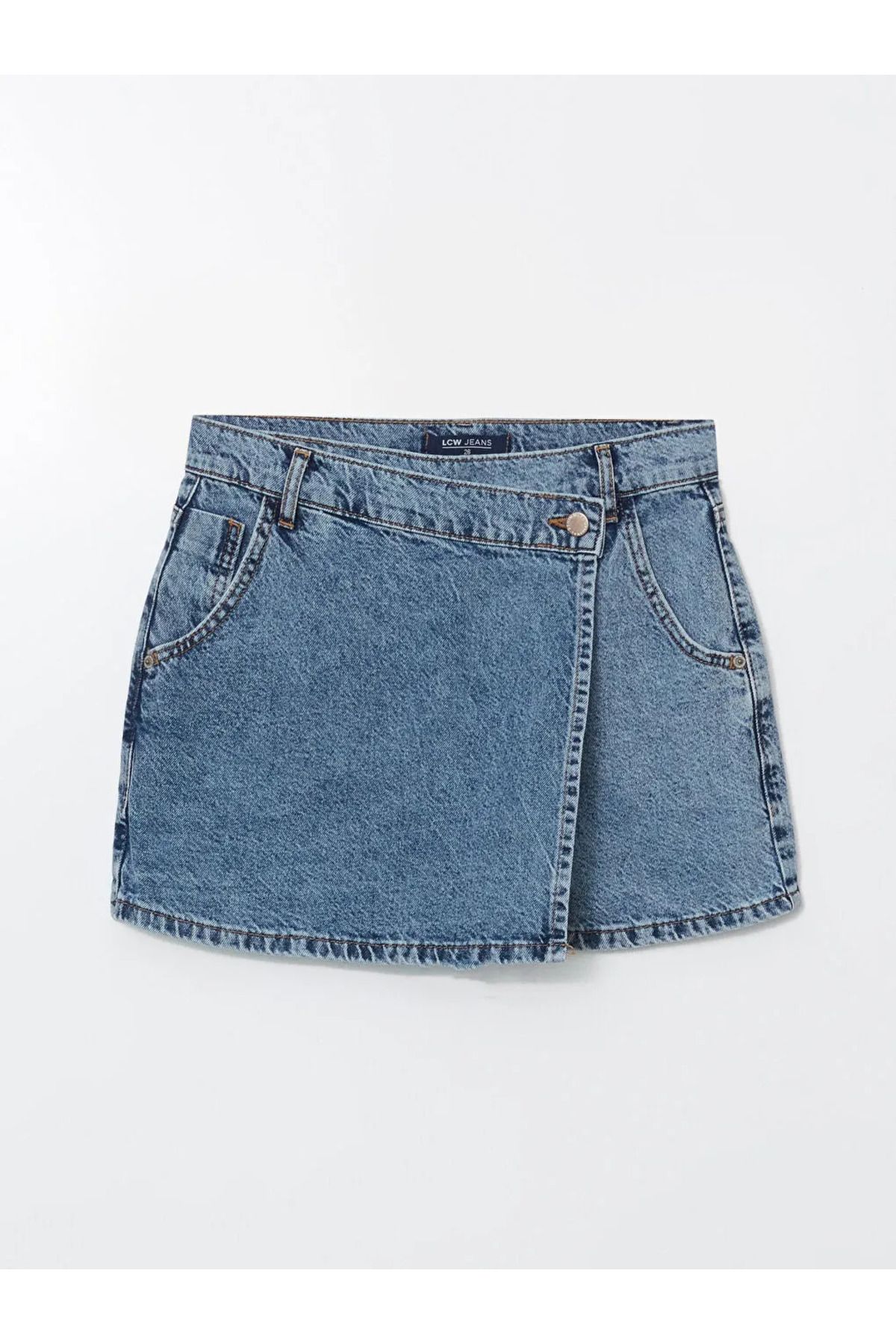 LC Waikiki LCW Jeans Standart Fit Kadın Jean Şort Etek
