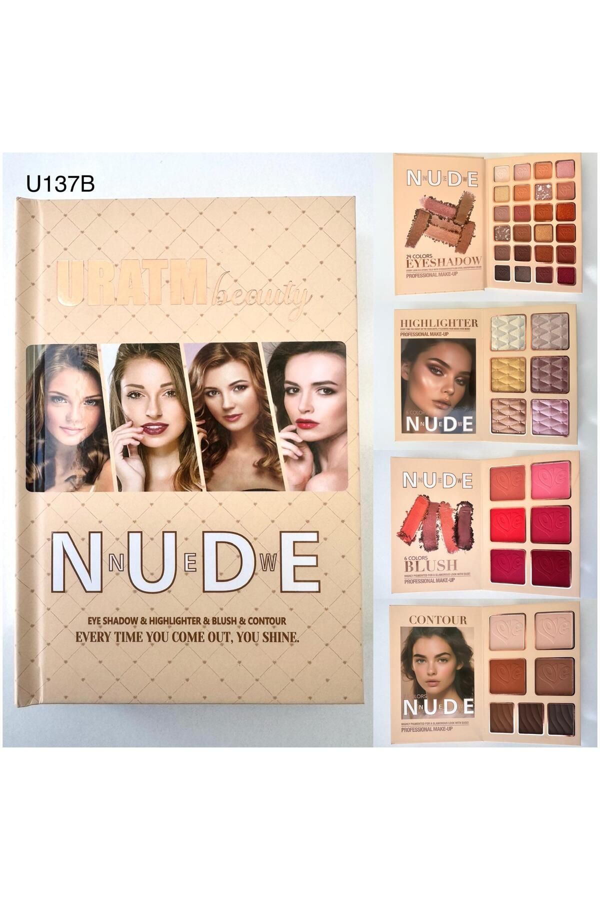 Roesıa Rose Cosmetics Rose Nude Sarı 43 Renkli Çok Fonksiyonlu Defter Model Makyaj Seti