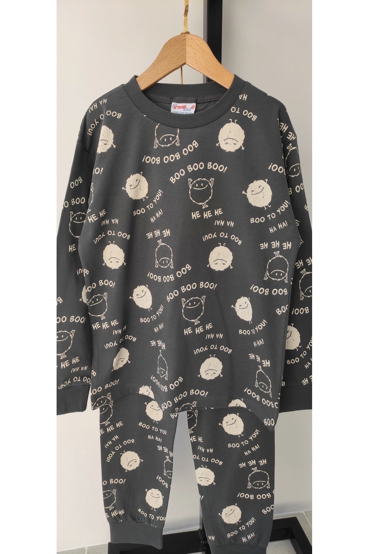 Irmak kids Boo Boo Desen Erkek Çocuk Pijama Takımı %100 Pamuk