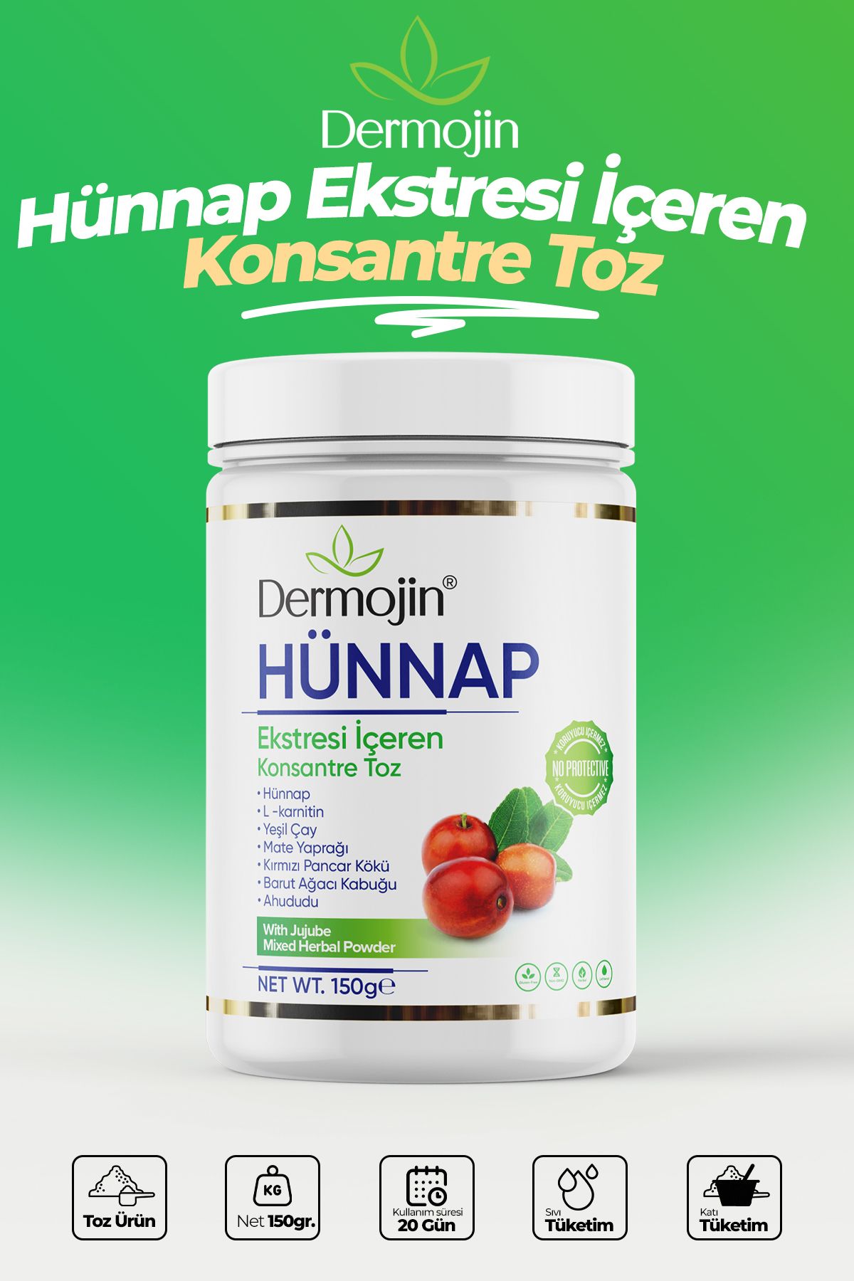 Dermojin Hünnap Ekstresi İçeren Konsantre Toz