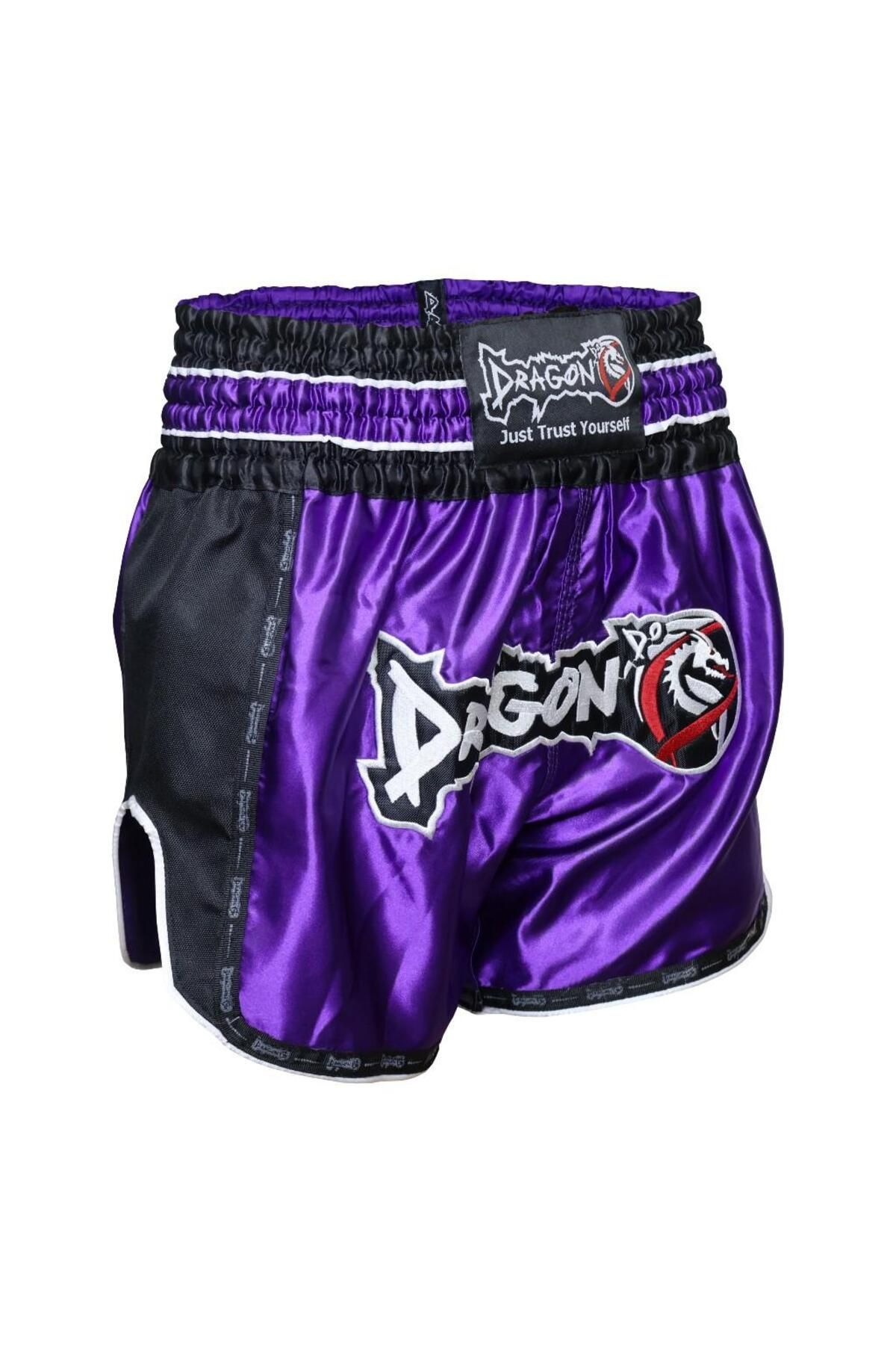 Dragondo MT3075 Retro NEO Muaythai Şortu Mor Muay Thai Şort
