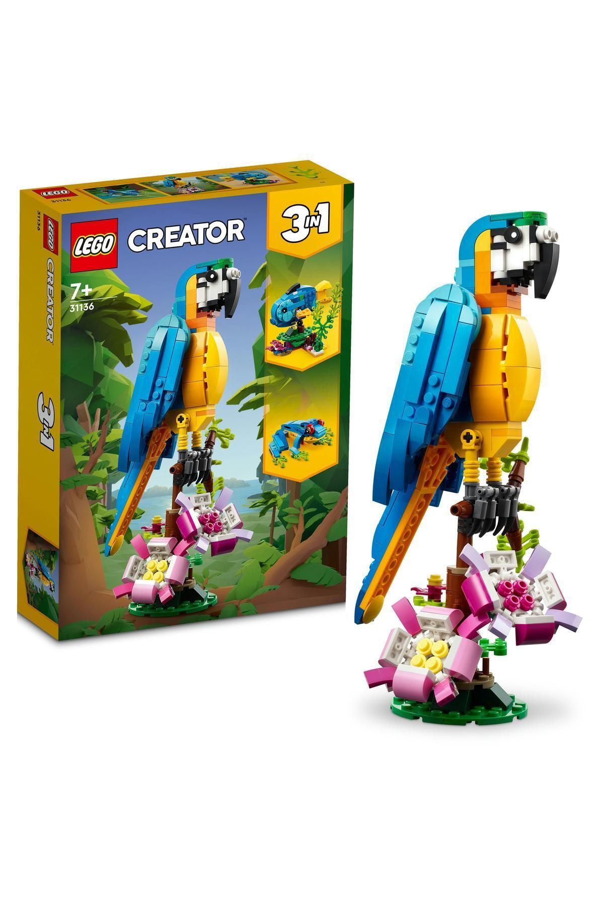 LEGO ® Creator Egzotik Papağan 31136 - 7+ Yaratıcı Oyuncak Yapım Seti (253 Parça)