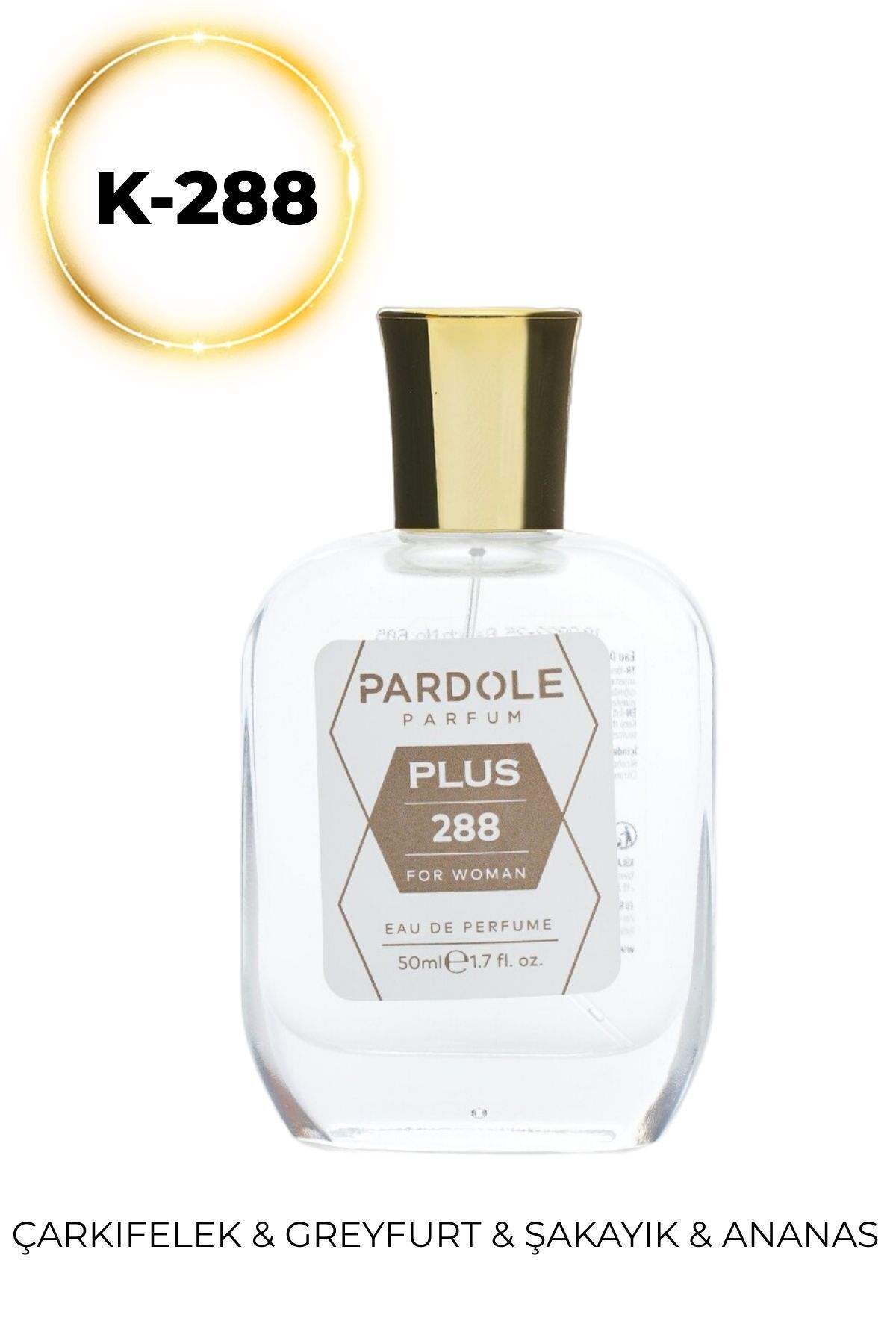 PARDOLE K-288 Meyvemsi Floral Favoris Kadın Parfüm - 50 ml - Çarkıfelek, Greyfurt, Şakayık, Ananas