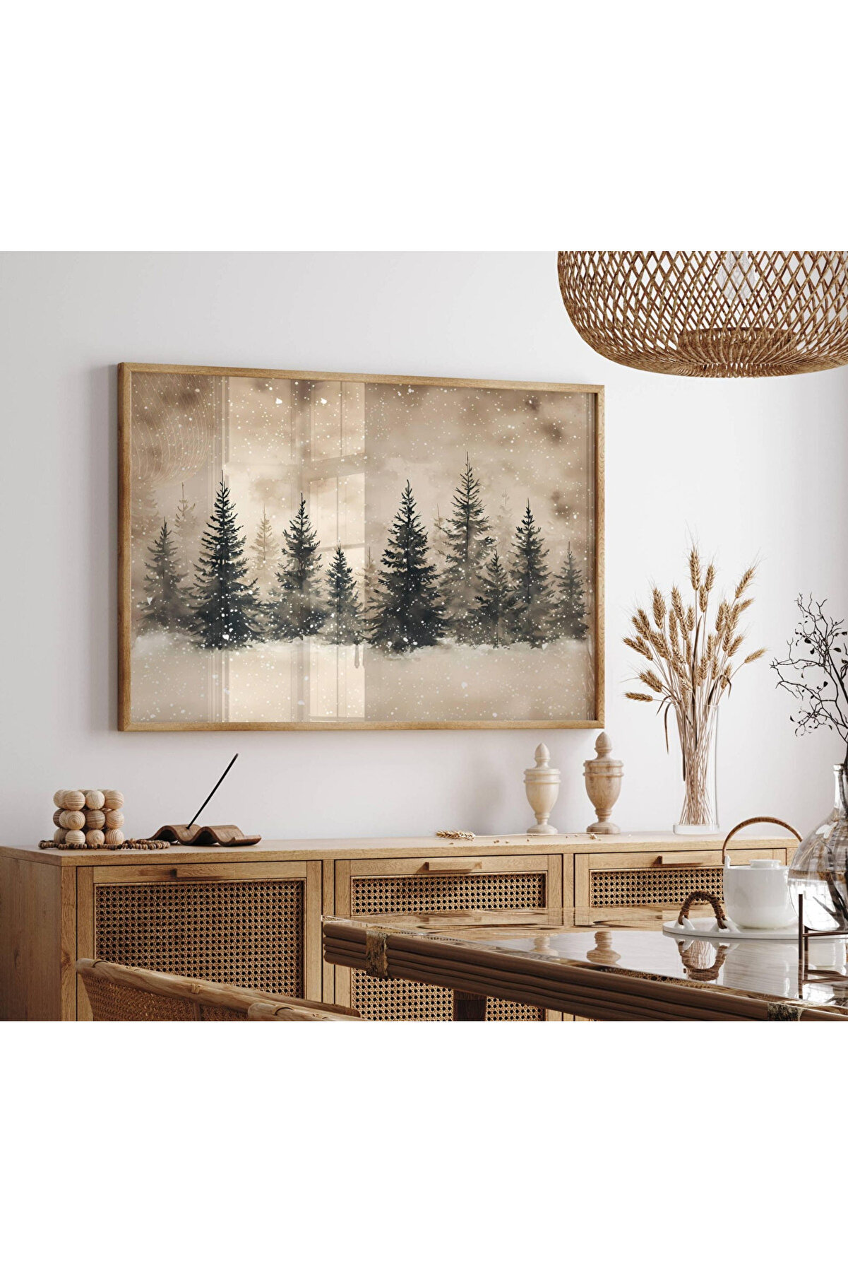 woodhomeworks Tek Bohem Tablo Salon Ofis Dekor Ttk | Yağlı Boya Tablolar