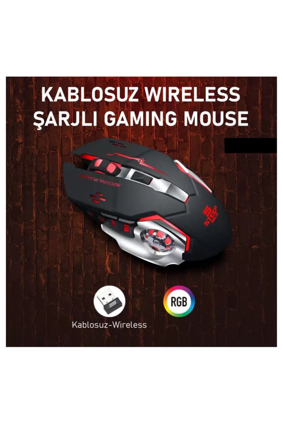 GAMİNGTECH Steep Solid ST-13B Kablosuz - Wireless Şarjlı RGB Gaming Oyuncu Mouse