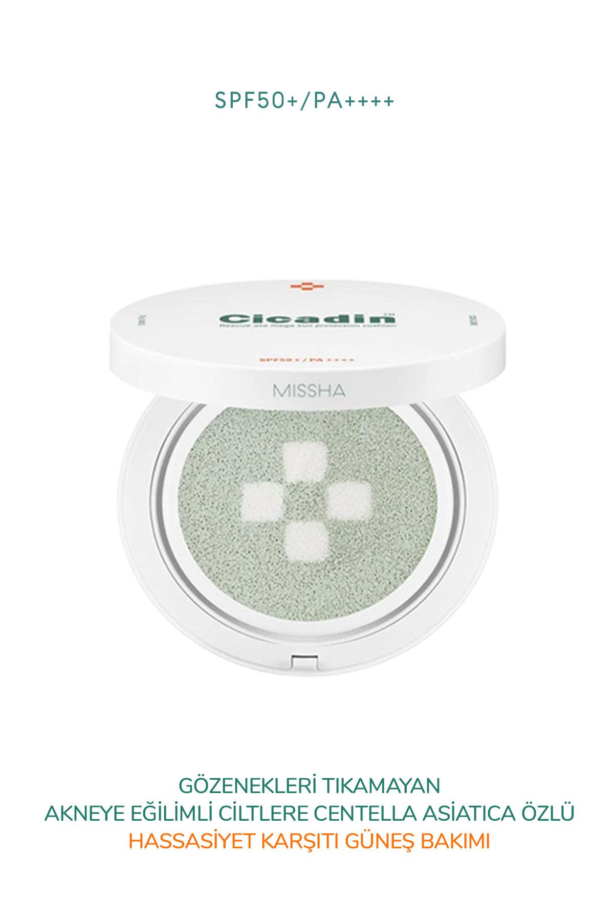 Missha Hassas Ciltlere Uygun Cushion Güneş Kremi Cicadin Rescue Mega Sun Protection Cushion SPF50+ PA++++