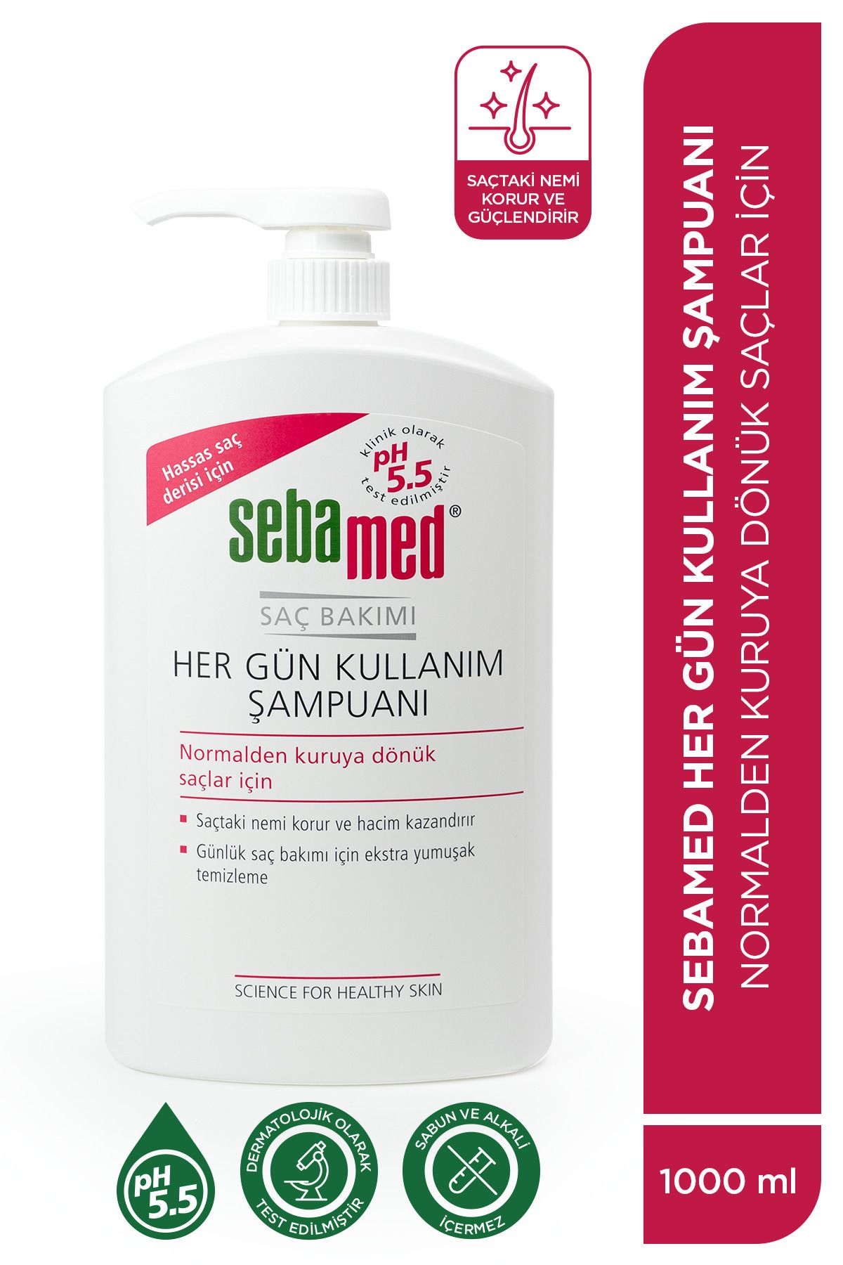 Sebamed Besleyici ve Onarıcı Etkili Normal ve Kuru  Saç Tiplerine Uygun Her Gün Kullanım Şampuan 1000 ml
