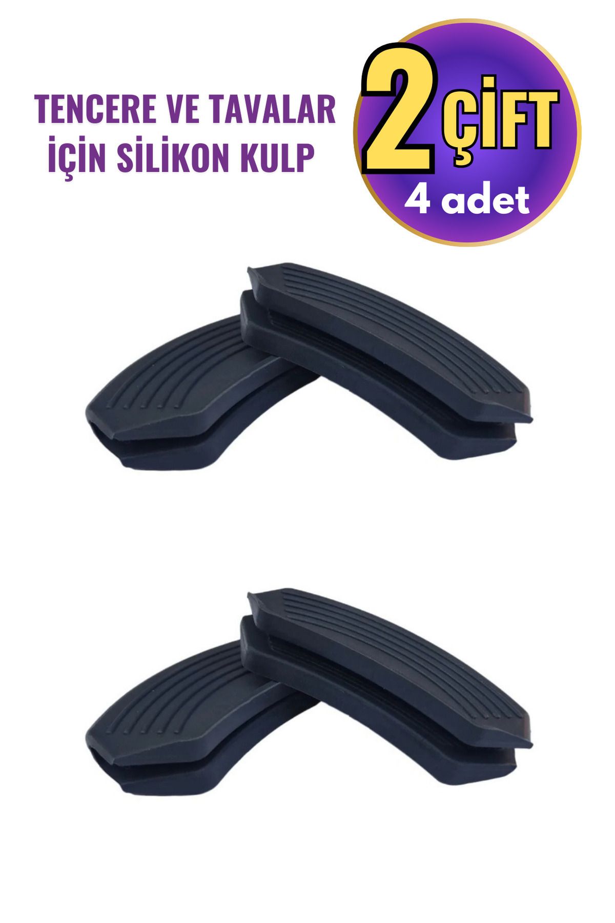tvaCraft Silikon Tencere Tava Tutacağı Yanmaz Yapışmaz Tutamaç Eldiven 9x4 cm renkli 2 Çift 4 Adetten Oluşur