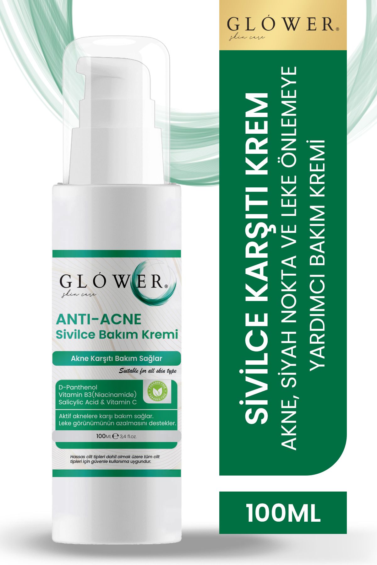 Önleyici ve Karşıtı Akne, Siyah Nokta Leke, Giderici, Yüz Kremi 100ML
