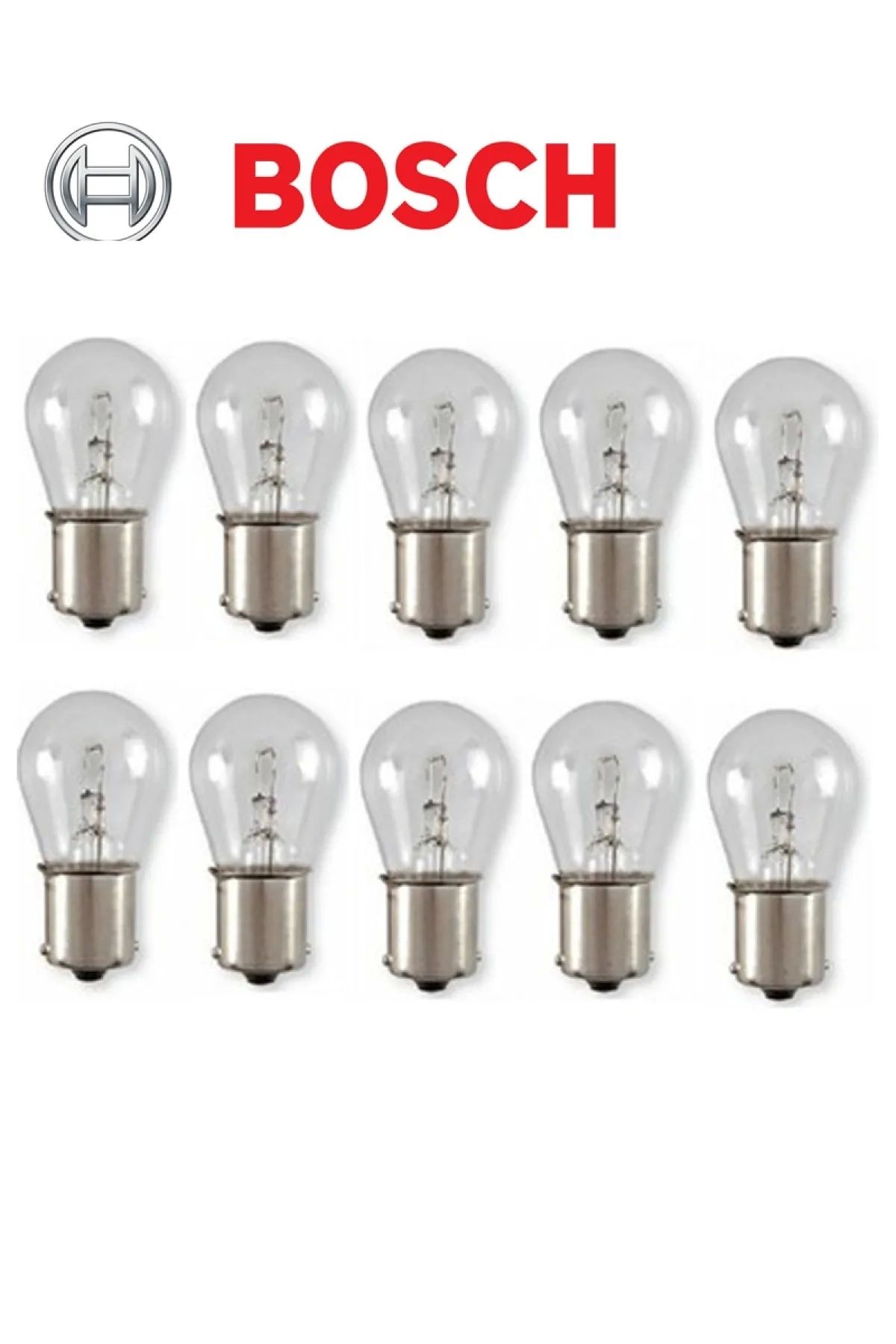 Bosch 12 Volt 21 Watt Sinyal Stop Ampulu Lambası 93 Tek Duy Ampul Takımı 10 Adet