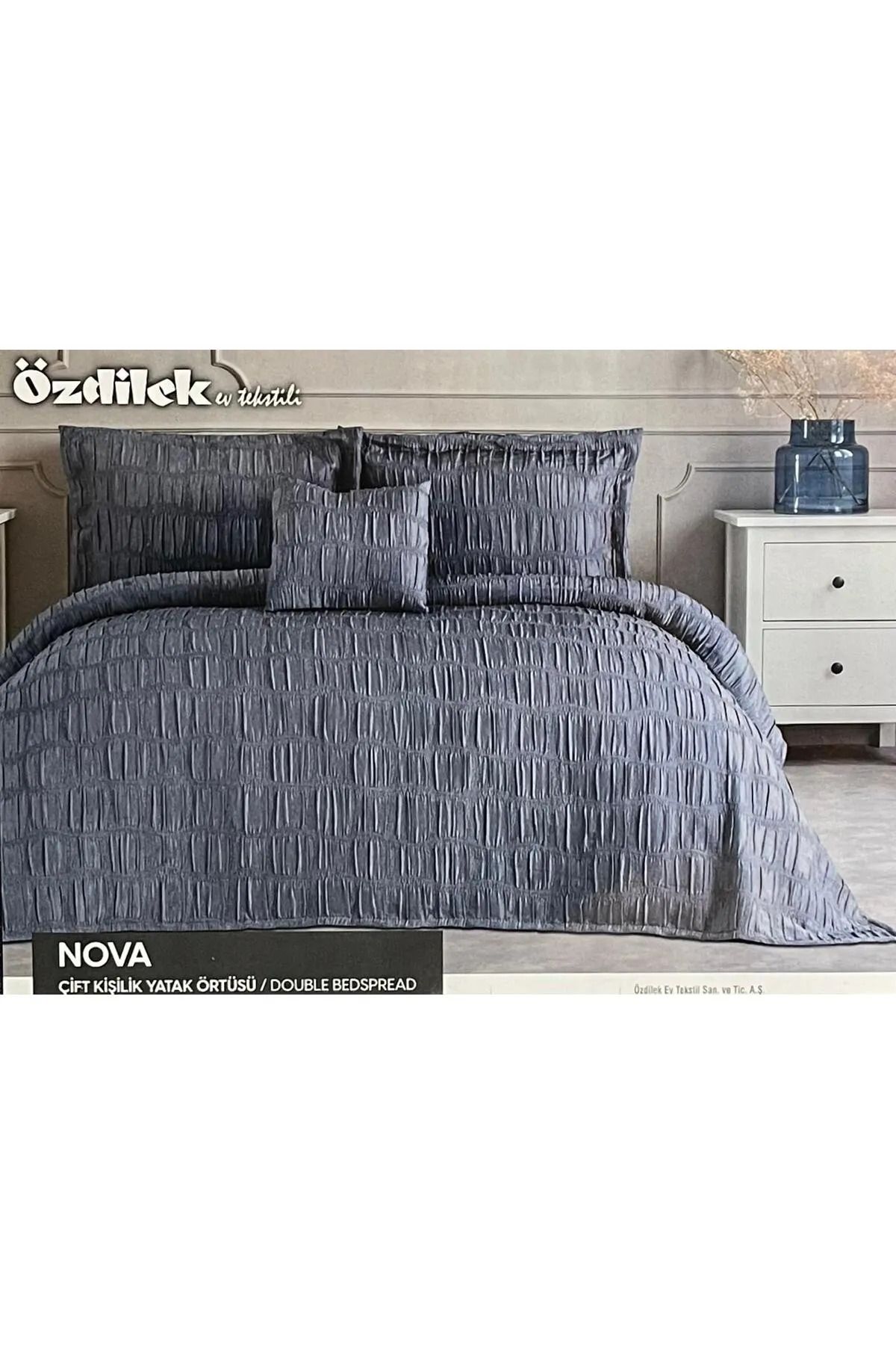 Özdilek Nova Çift Kişilik Yatak Örtüsü Takımı - Indigo