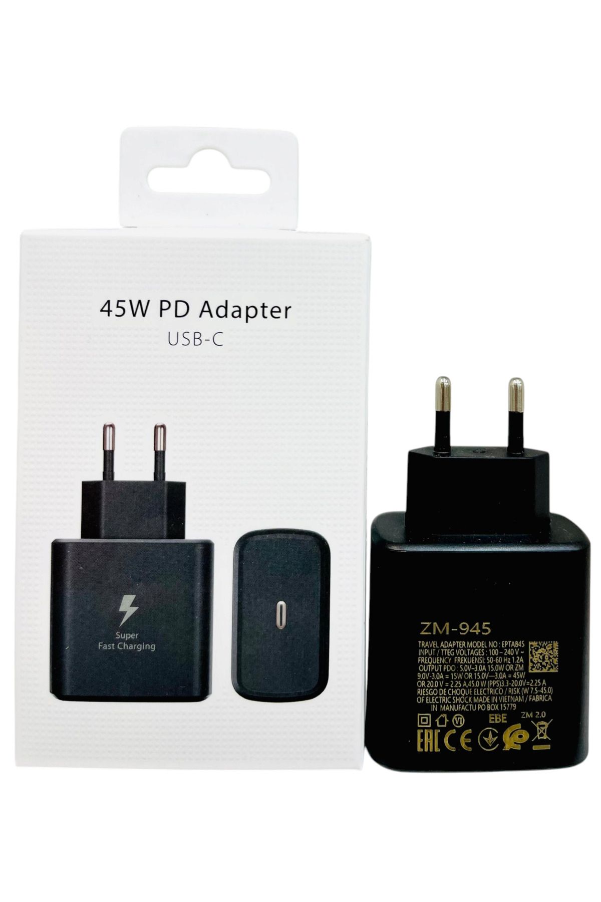 ZİMU TECH 45 WATT ŞARJ ADAPTÖRÜ BAŞLIK SÜPER HIZLI & ÇİFT HIZ TÜM SAMSUNG SERİLERİNE UYUMLUDUR