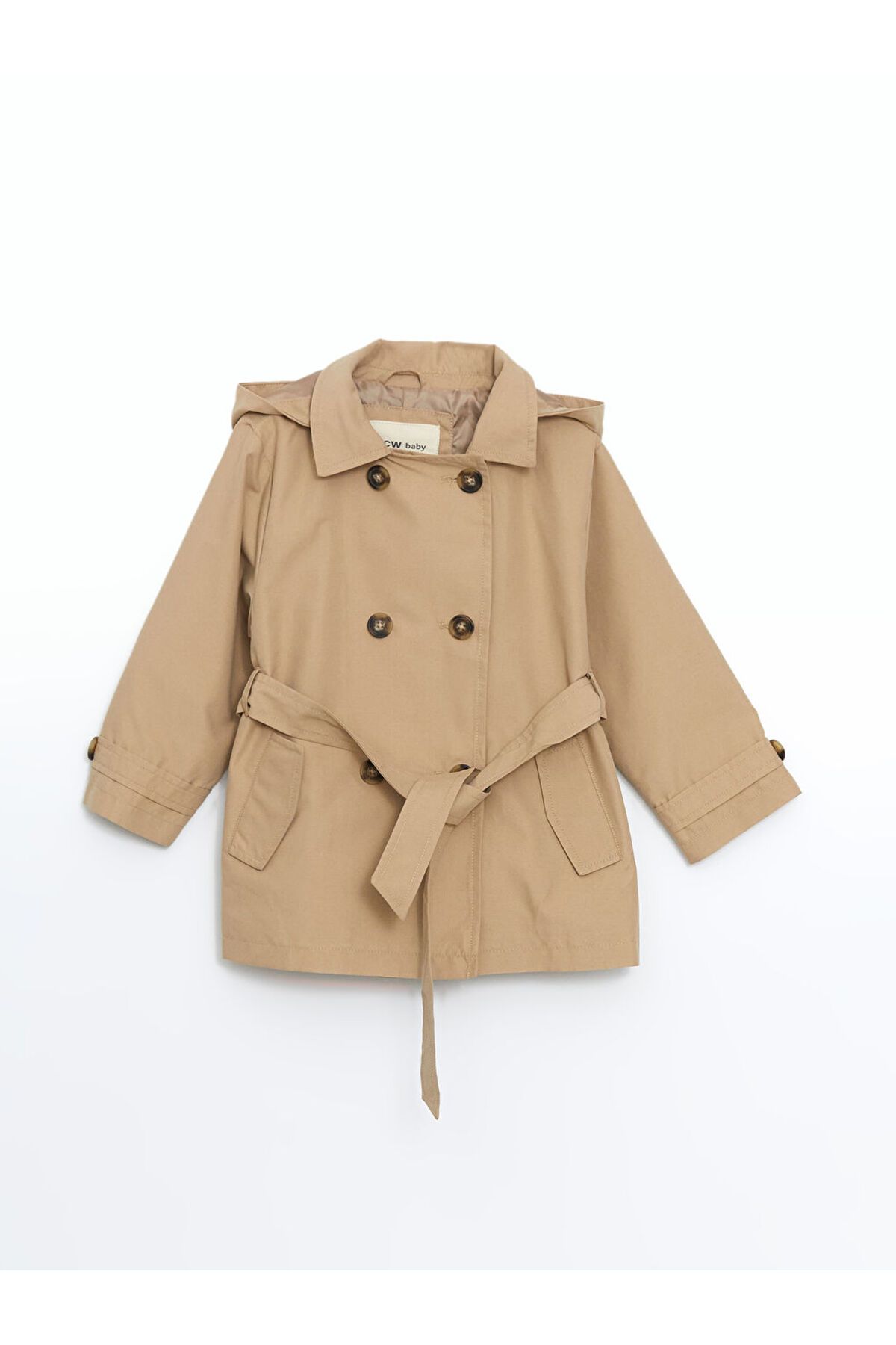 LC Waikiki LCW baby Bej Basic Kız Çocuk Trençkot