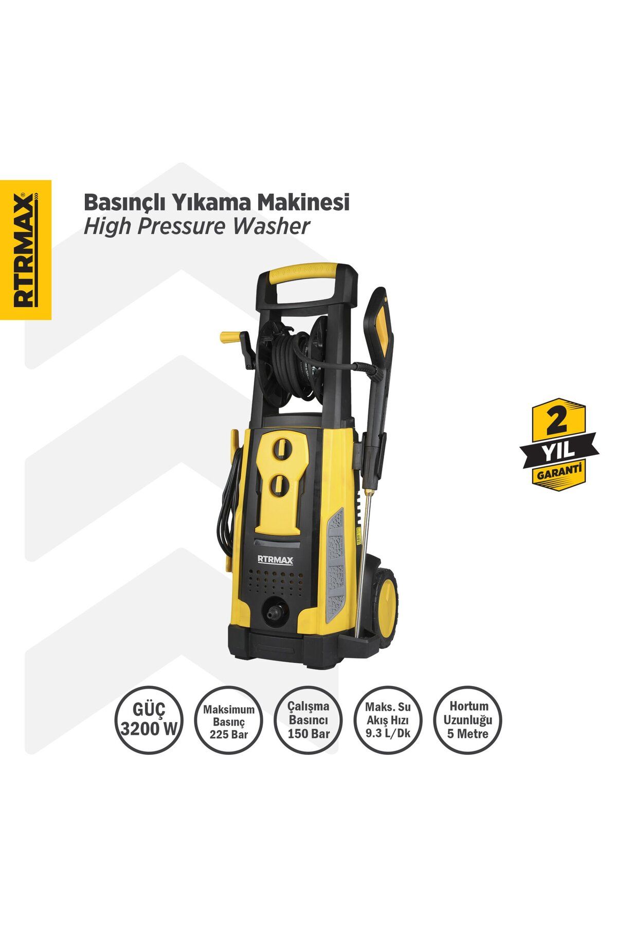 Genel Markalar Rtm716 Yüksek Basınçlı Yıkama 3200 W 225 Bar
