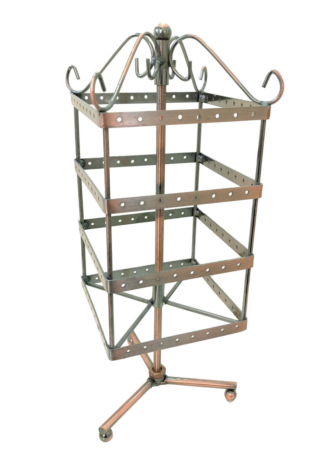 Chavin Rose Metal 4 Katlı Dönen Bayan Küpe Standı Dekor St1-33rs