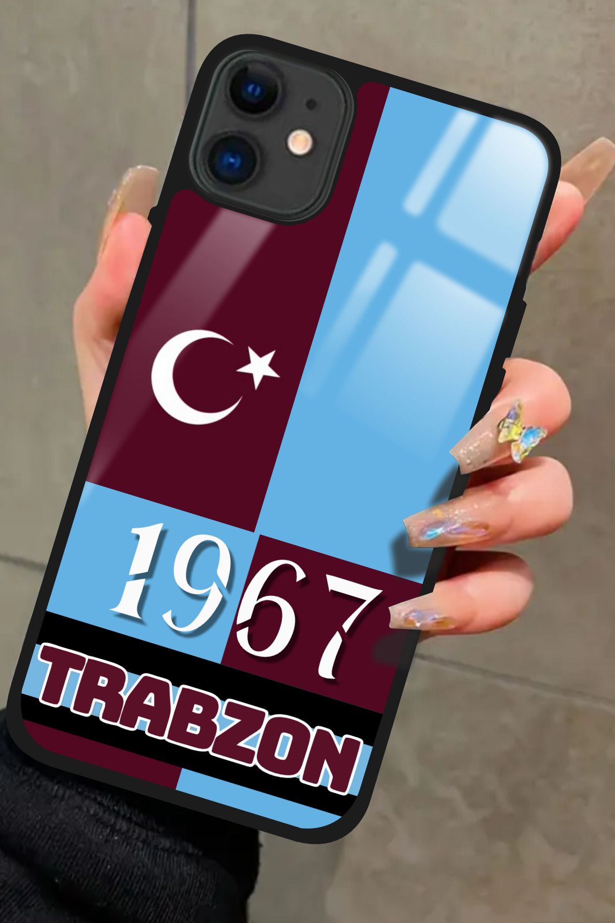Snacase Apple iPhone 12 Uyumlu 1967 - Trabzon  Yazılı Glossy Premium Kılıf