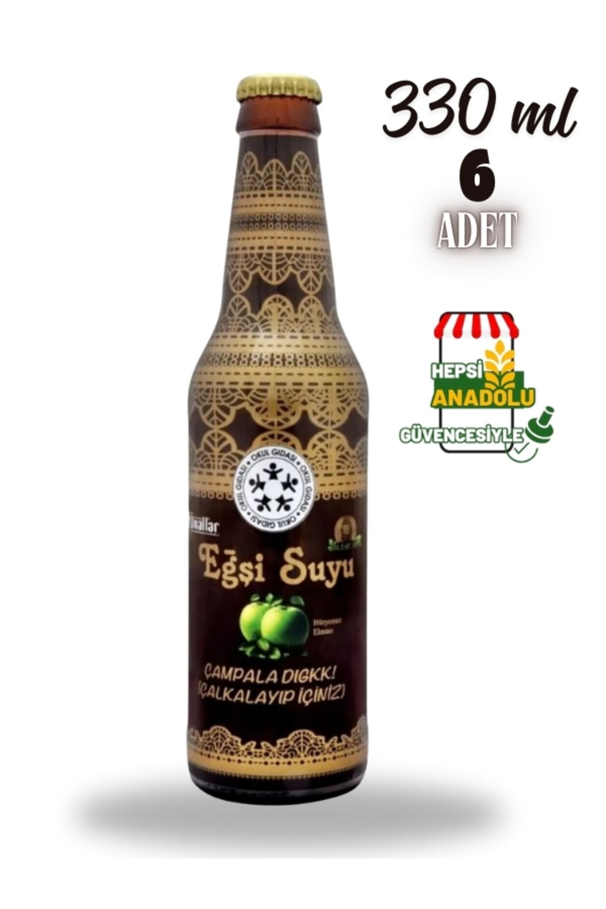 Ünallar Eğşi Suyu Kastamonu(HÜRYEMEZ ELMASINDAN 6 ADET ELMA SUYU)330 Ml*6