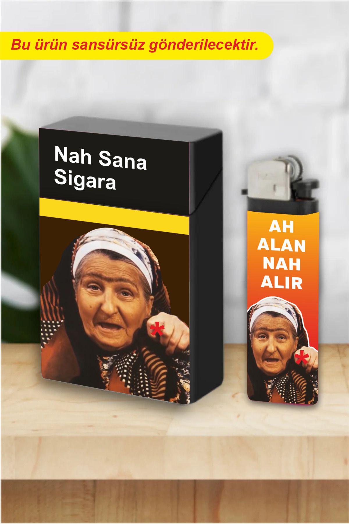 SARANG 2'li Nine Nah Recep Ivedikk Çakmak ve Sigara Kutusu Tabakası Seti