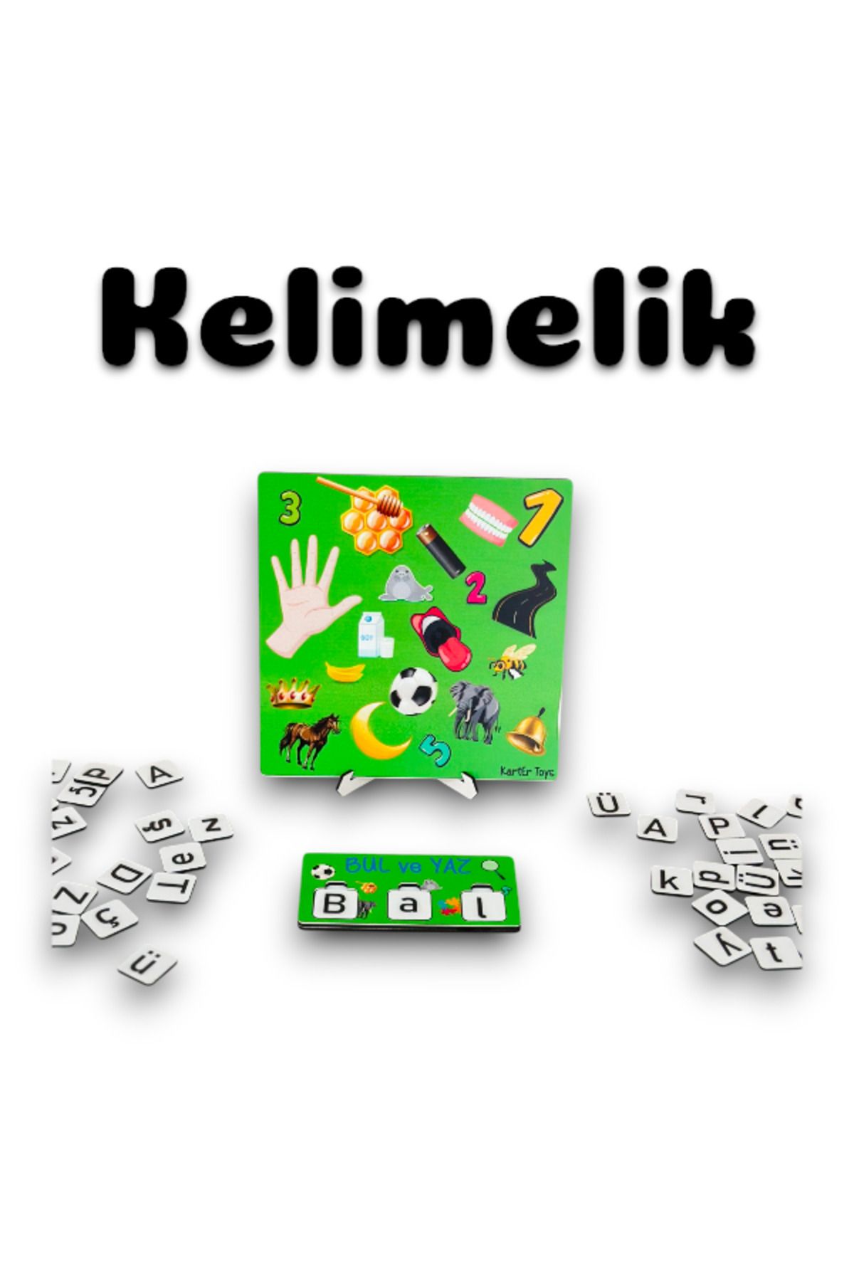 Karter İnovasyon Kelimelik, Kelime Bulma Oyunu, Kelime Oluşturma Oyunu, Ahşap Kelime Oyunu, Eğitici Kelime Oyunu