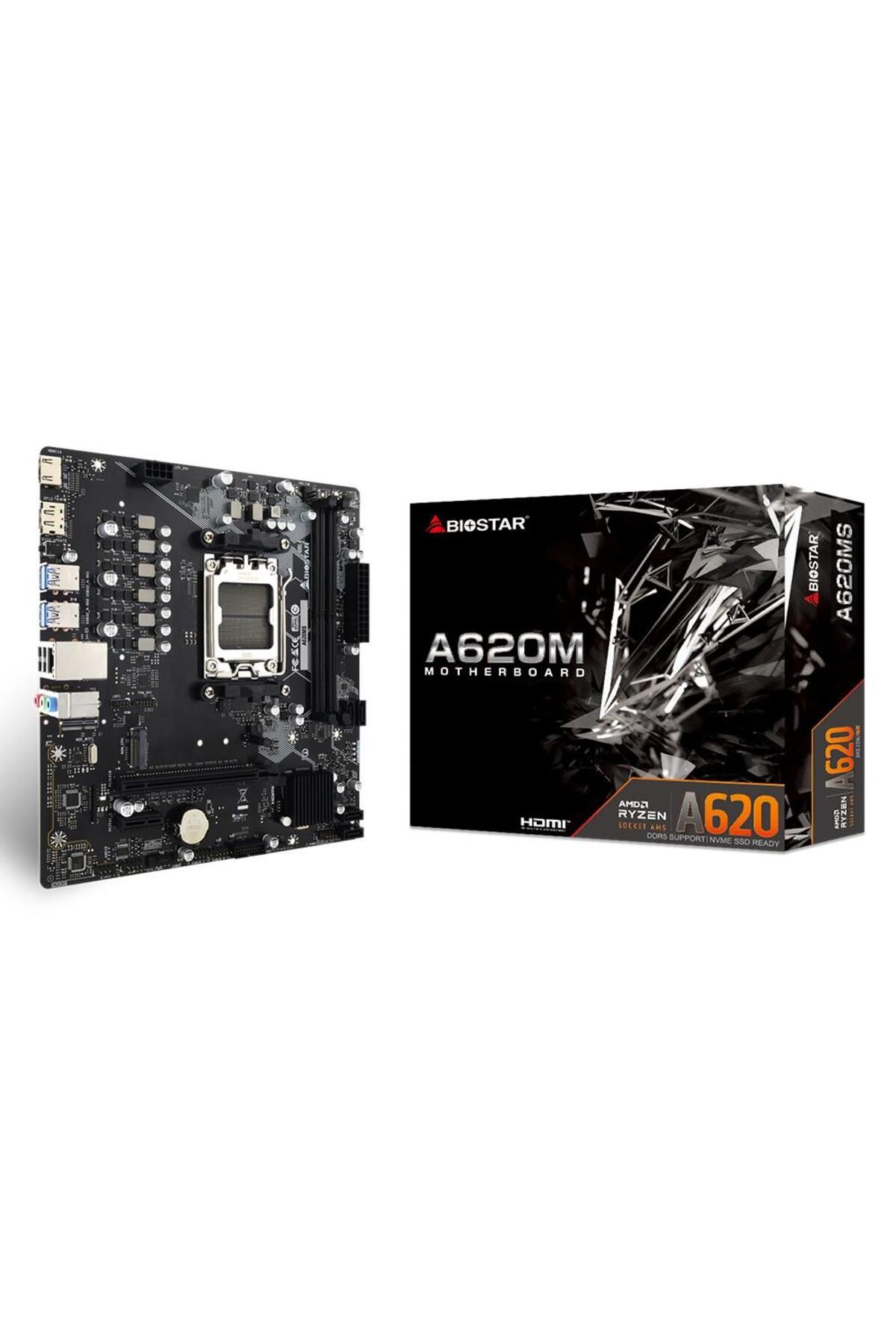 Biostar A620MS DDR5 6000MHz AM5 Micro ATX Anakart