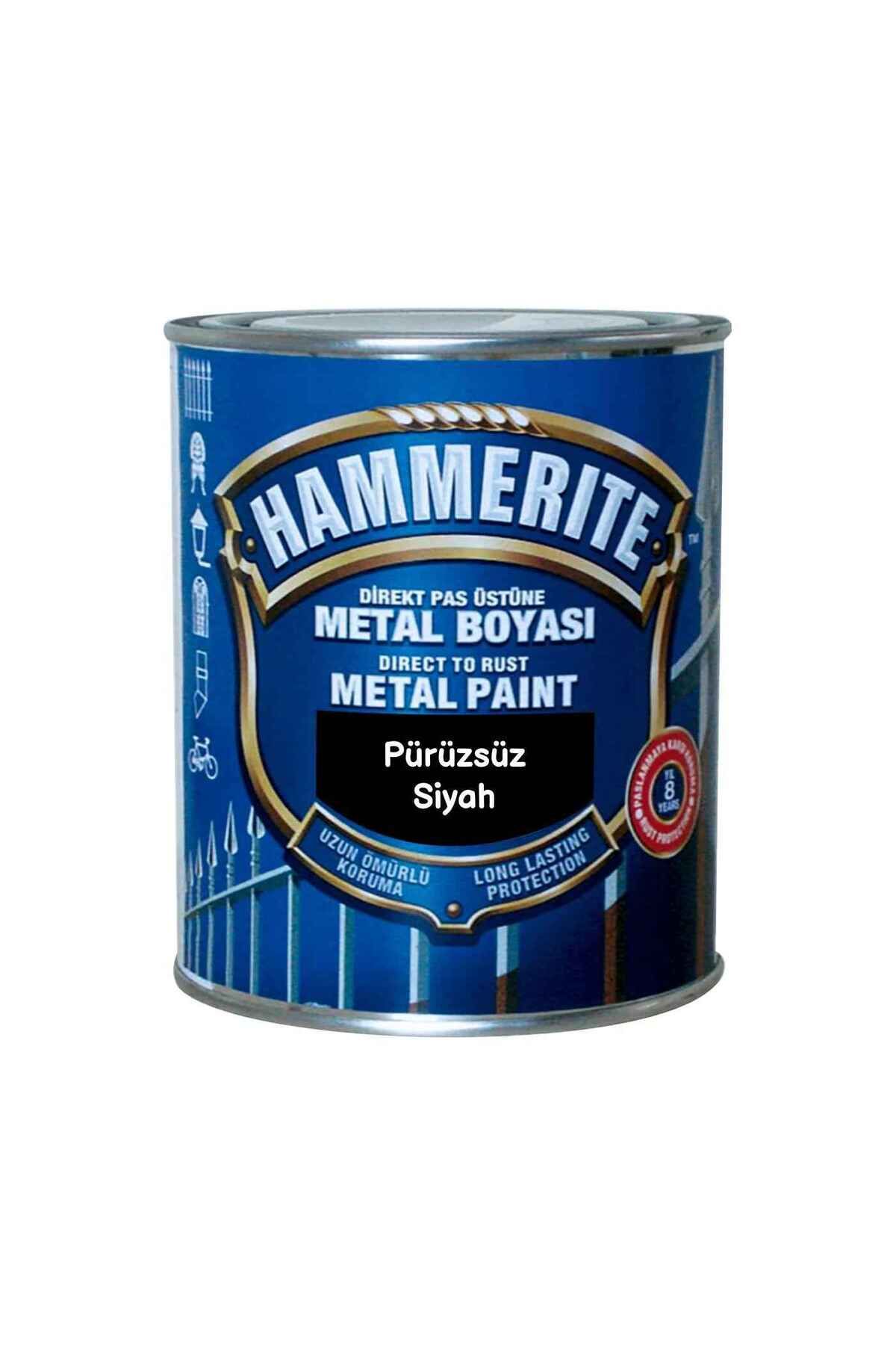 Marshall Hammerite Direk Pas Üstüne Metal Boyası 2.5l/3.5kg Pürüzsüz Siyah-astara Antipasa Gerek Kalmaz
