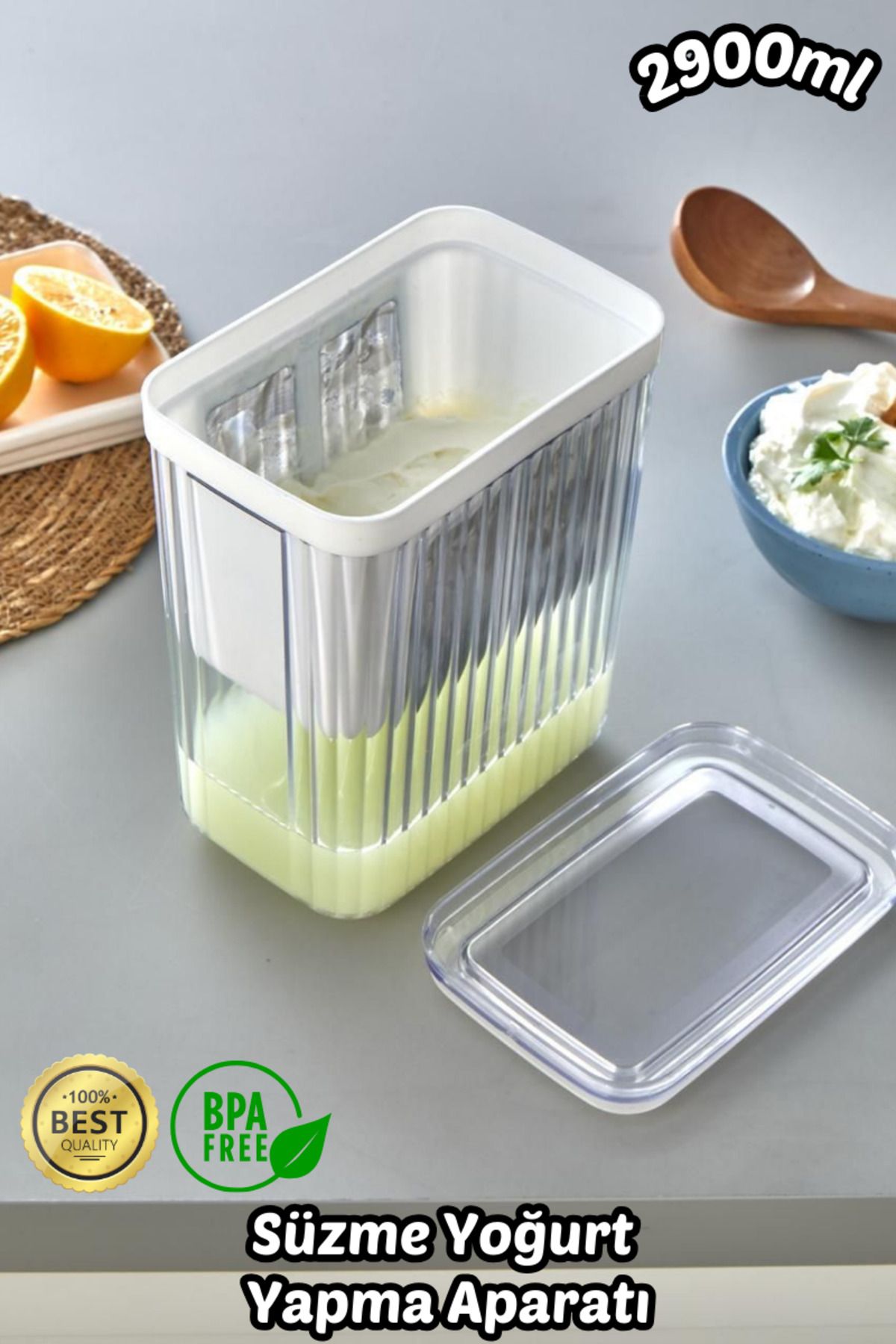 Comprox 2200ml Yoğurt Süzme Aparatı Evde Süzme Aparatı Peynir Yapmak Artık Kolay