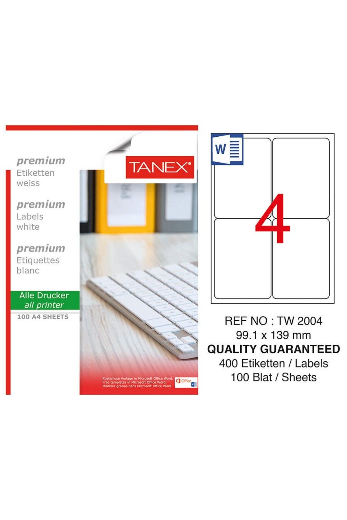Tanex Lazer Etıket 99,1*139mm Tw-2004