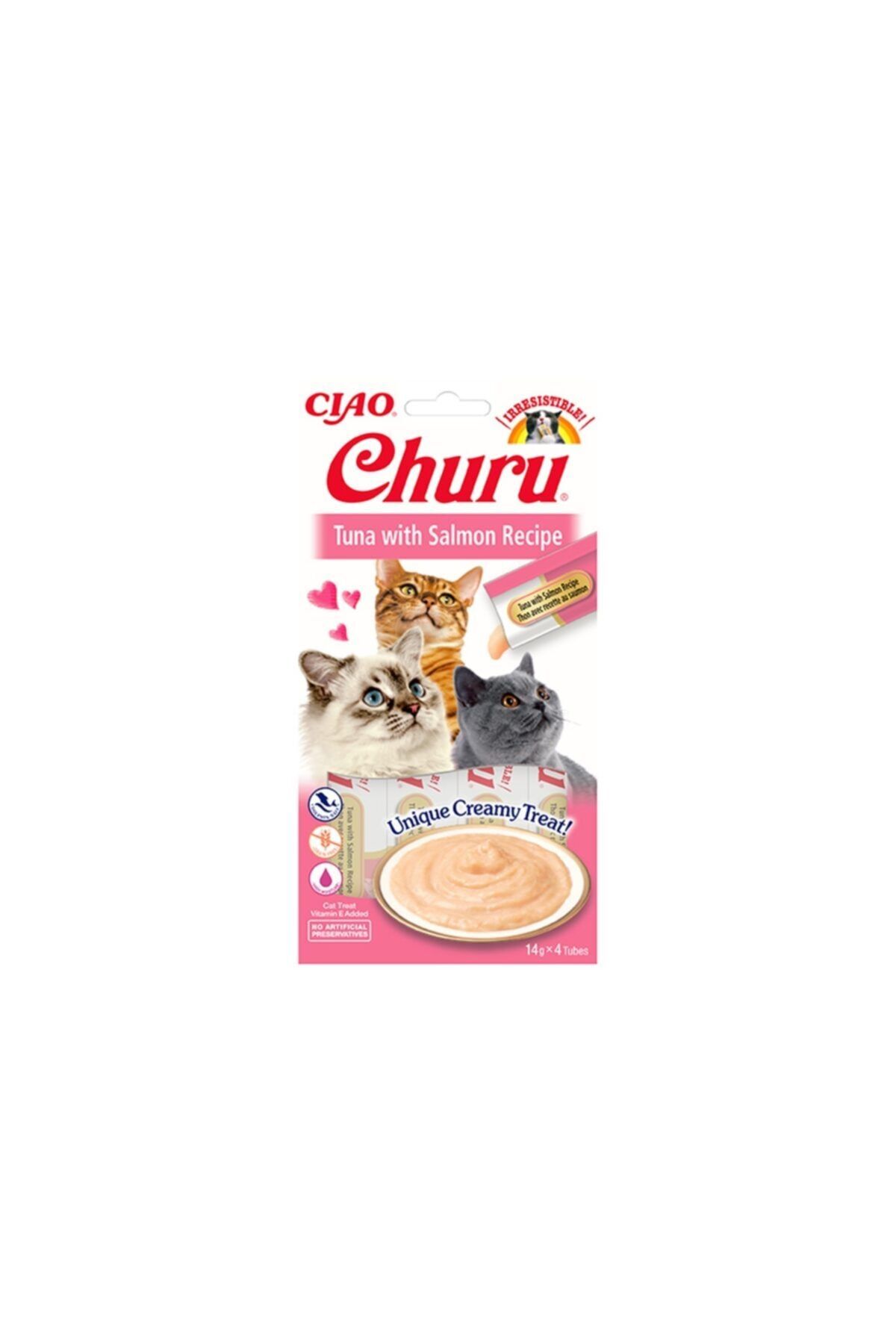 Ciao Churu Cream Ton Balıklı Ve Somonlu Kedi Ödül Kreması 4 X 14 Gr