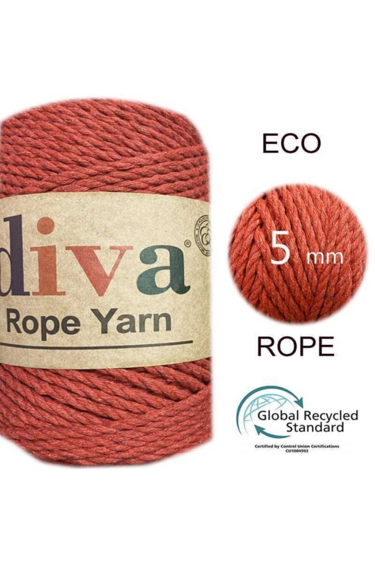 Diva İplik Eco Rope Macrame 5 Mm -2136-nar Çiçeği