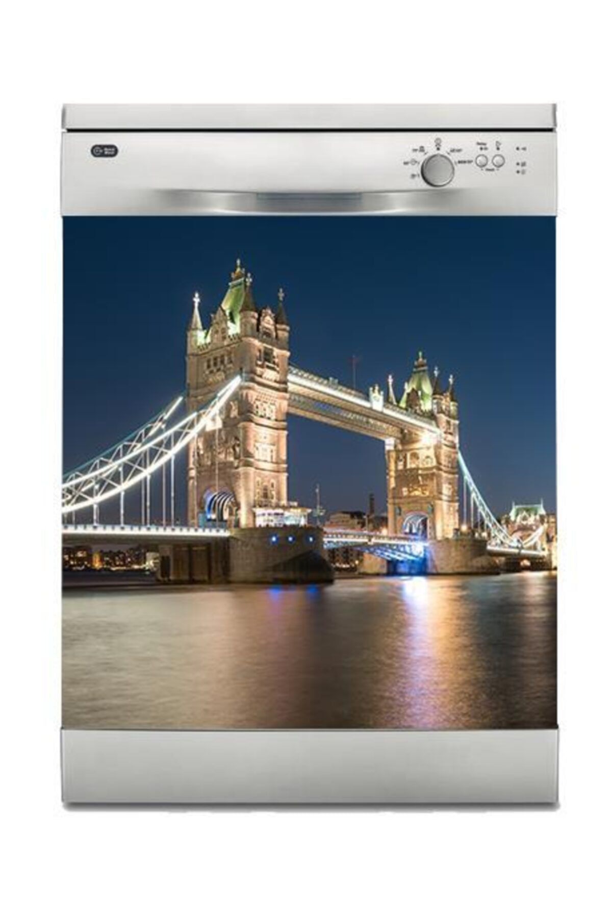 StickerArt Bulaşık Makinesi Sticker Kaplama Beyaz Eşya Kaplama Londra Köprü